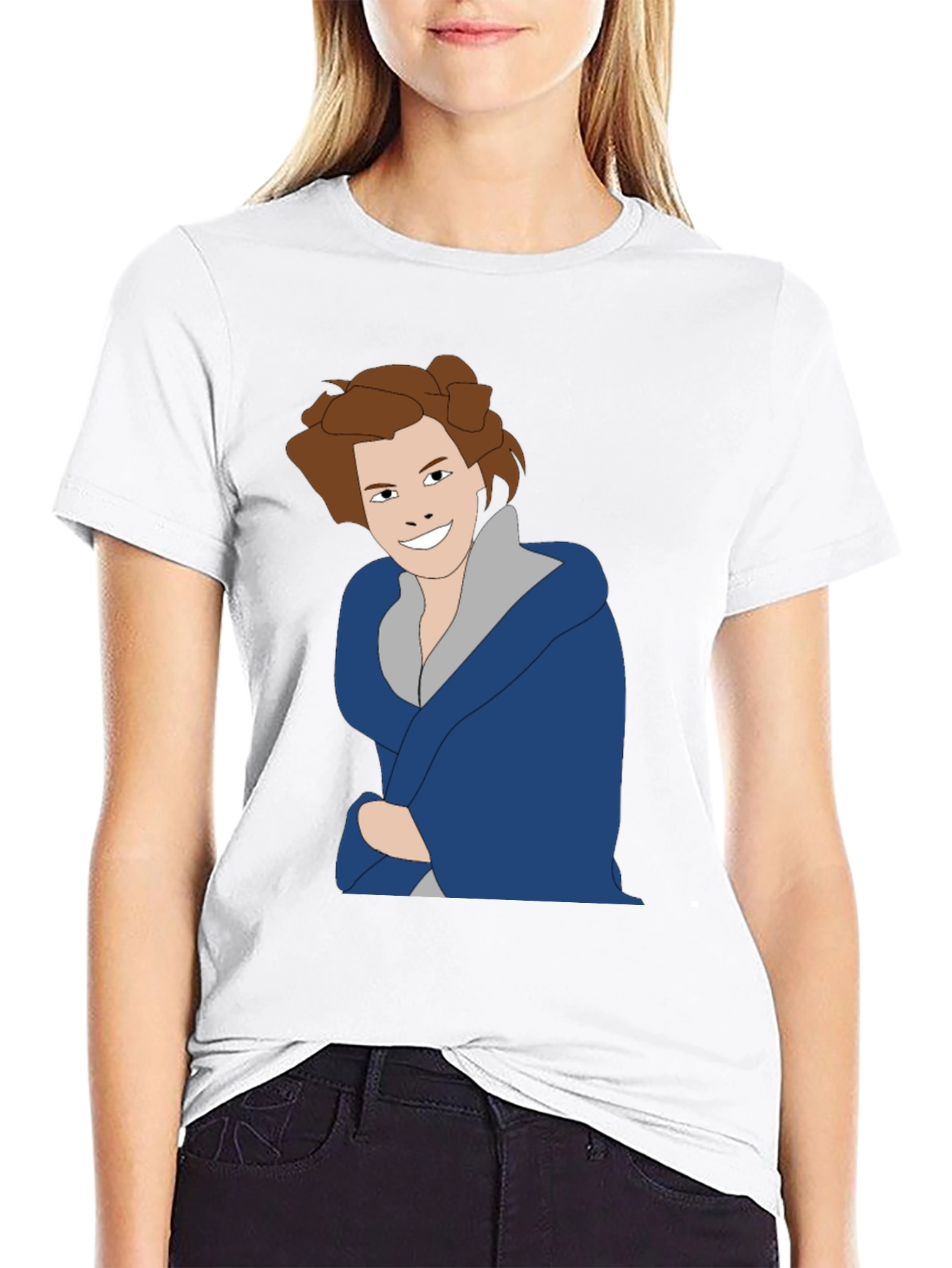 Cartoon Character Graphic Tee - Black