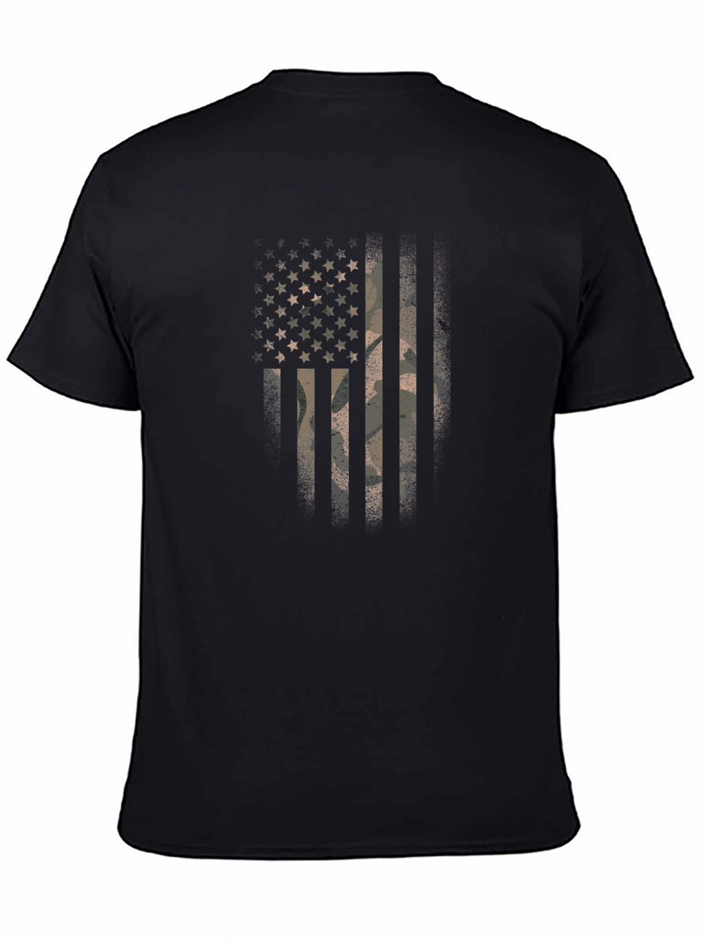 Camo American Flag Graphic Print T-Shirt