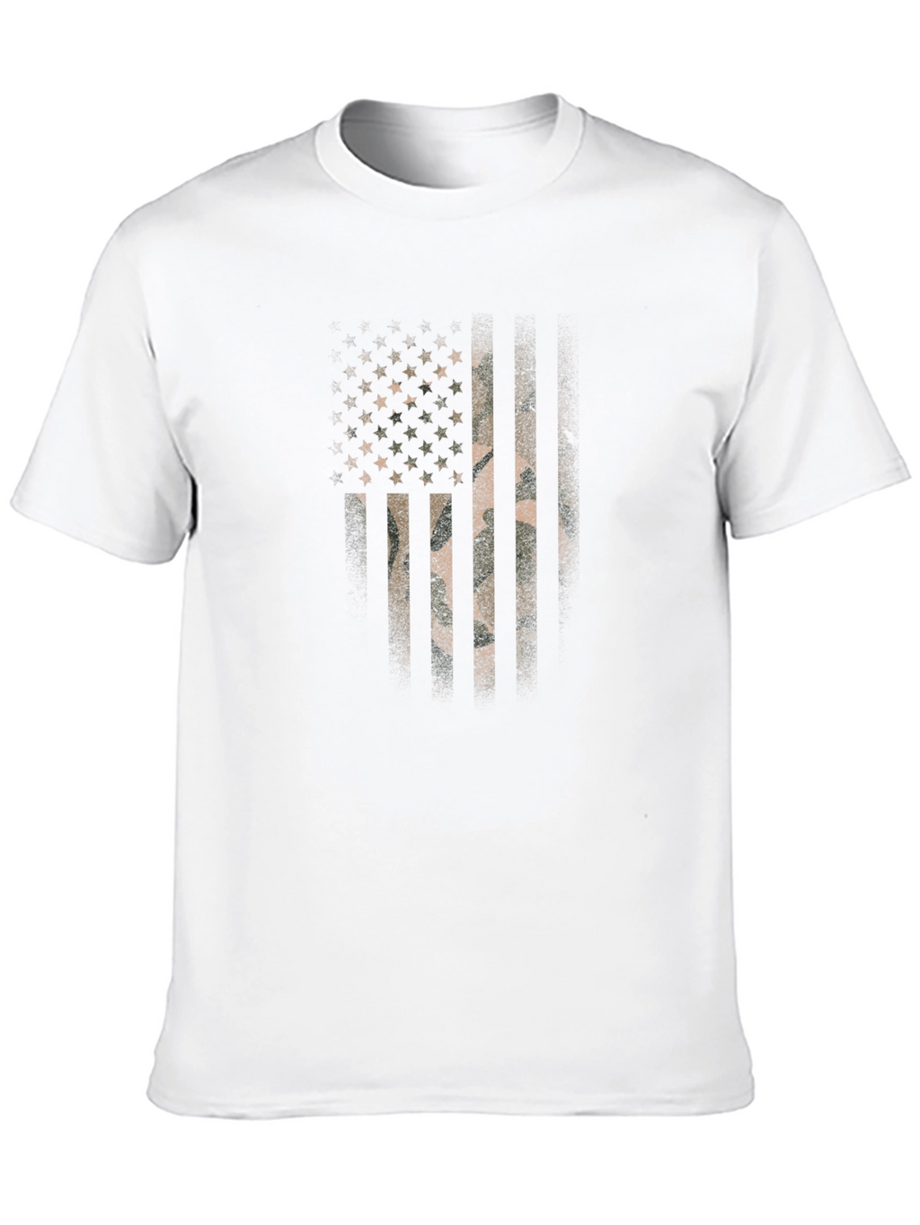 Camo American Flag Graphic Print T-Shirt