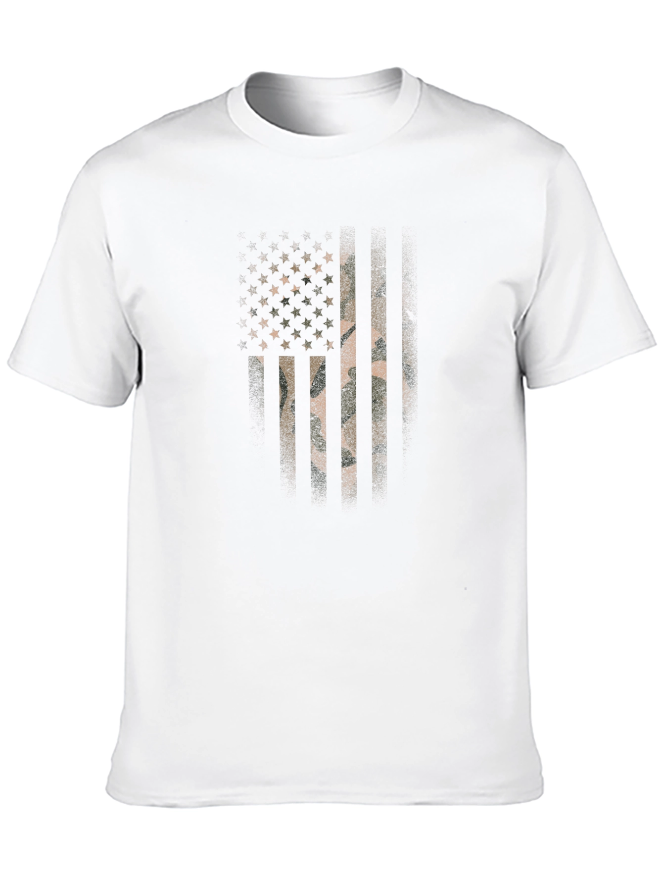 Camo American Flag Graphic Print T-Shirt