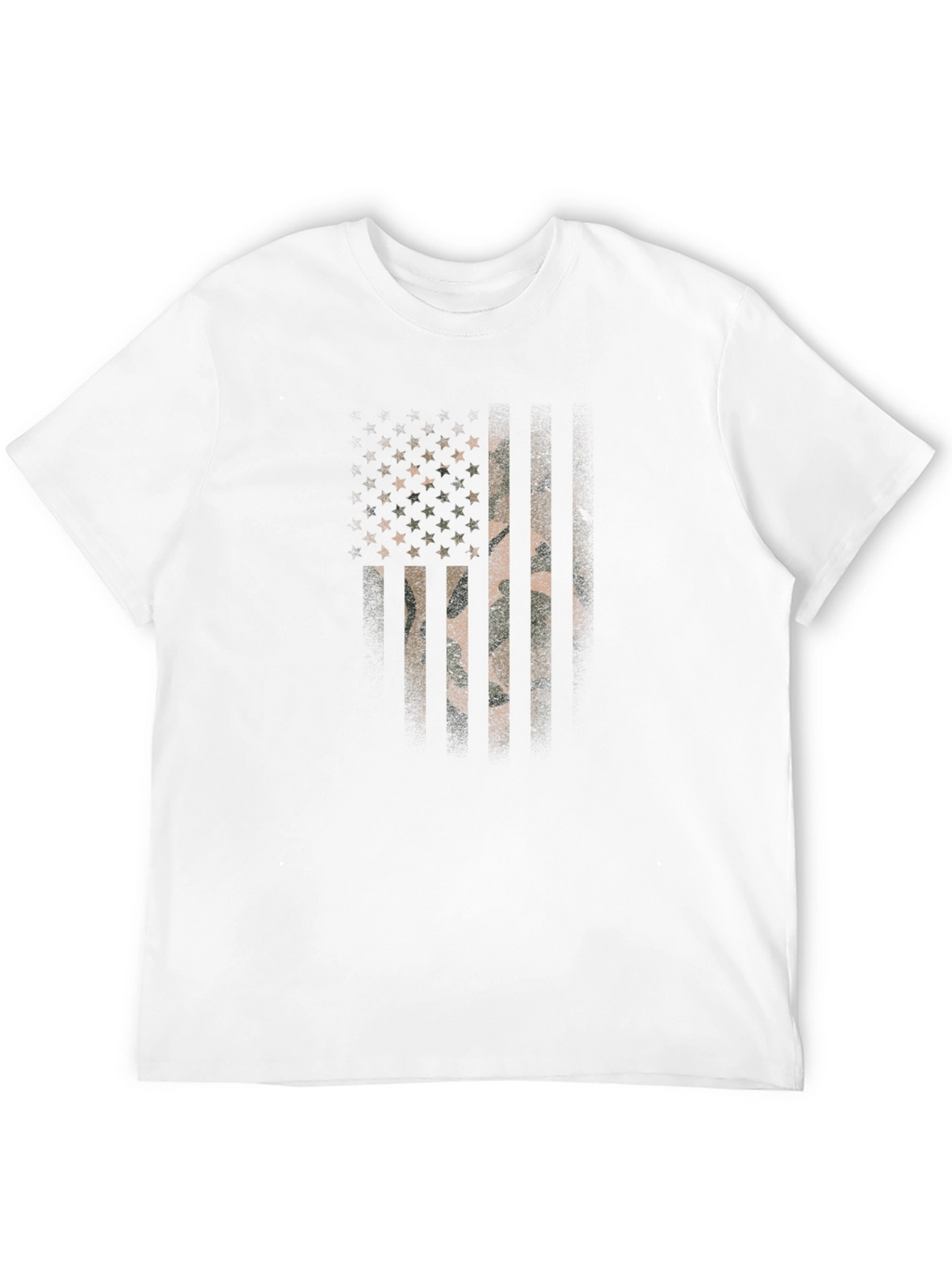 Camo American Flag Graphic Print T-Shirt