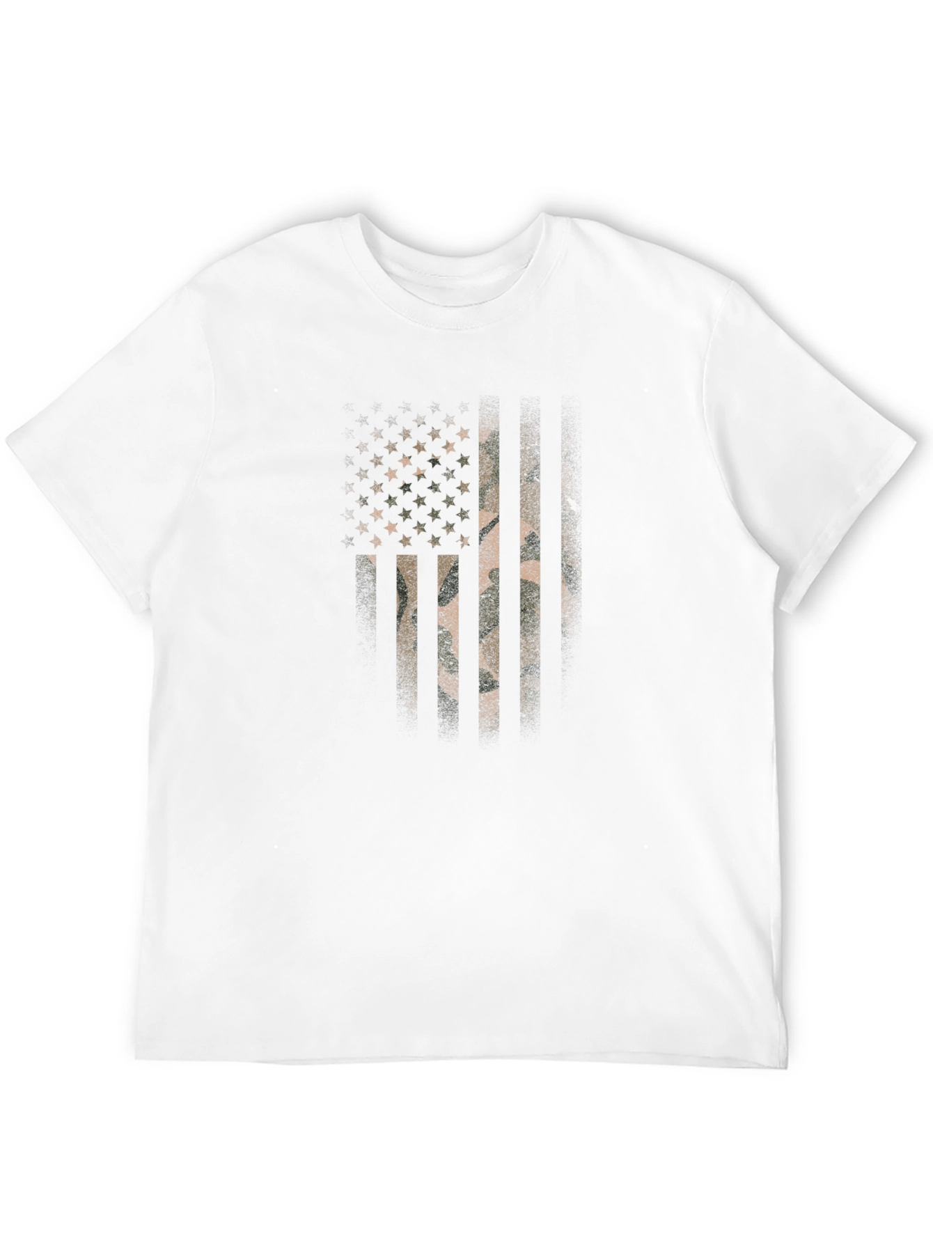 Camo American Flag Graphic Print T-Shirt