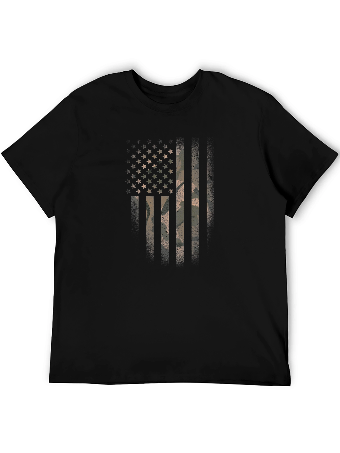 Camo American Flag Graphic Print T-Shirt