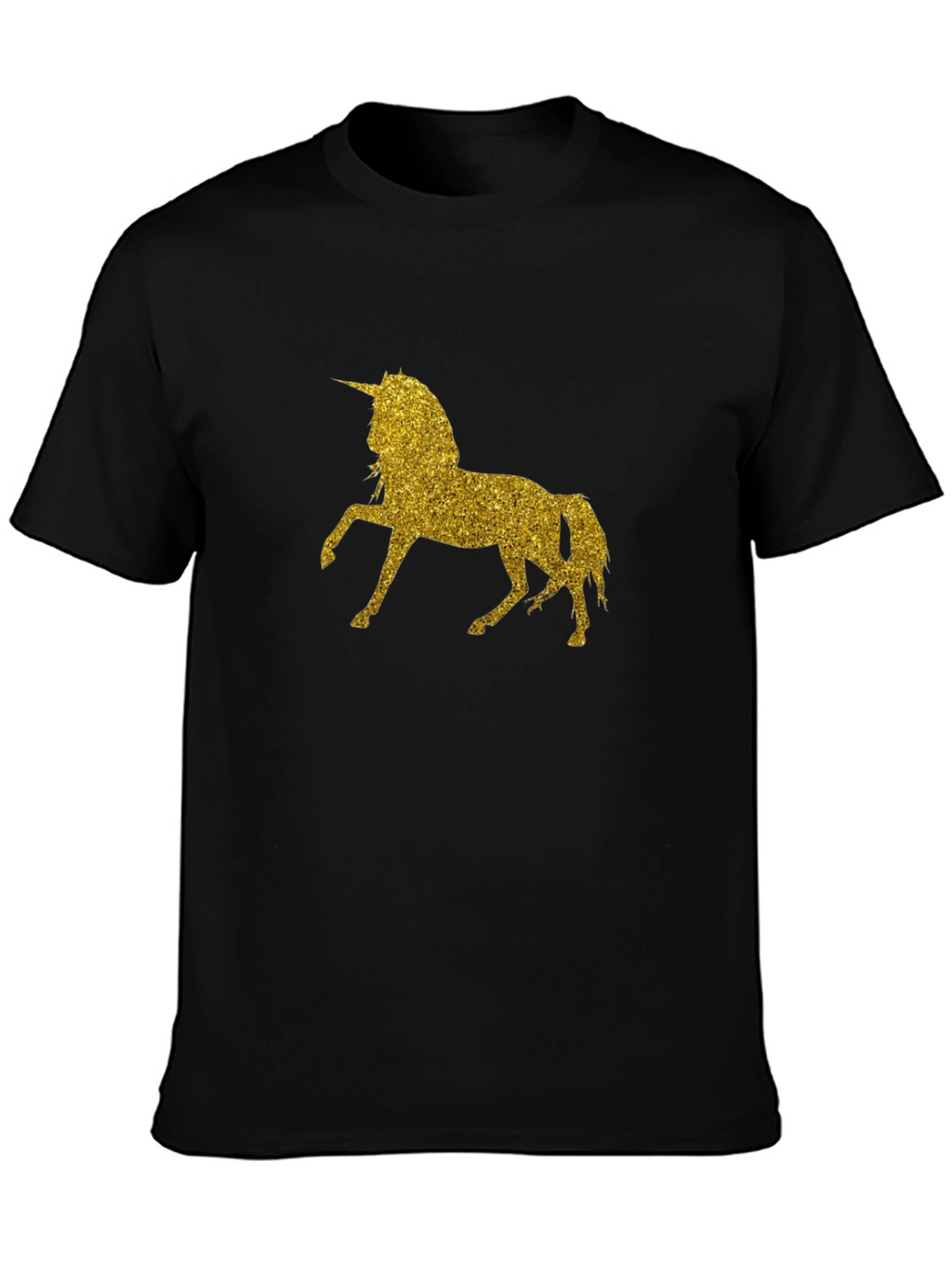 Glitter Unicorn Black T-Shirt