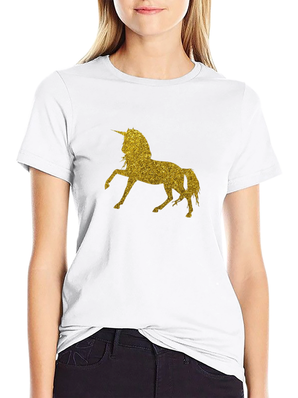 Glitter Unicorn Black T-Shirt
