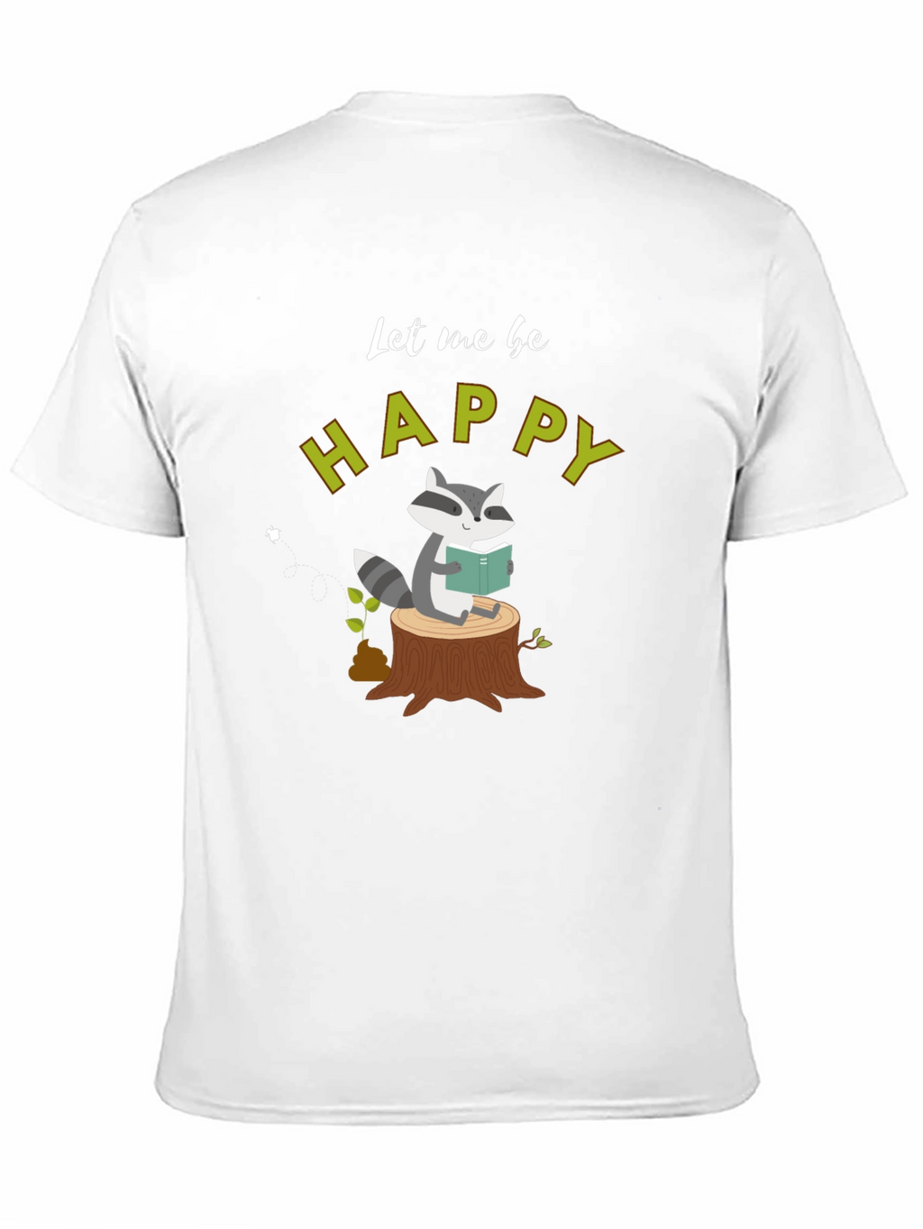 Happy Raccoon Reading T-Shirt