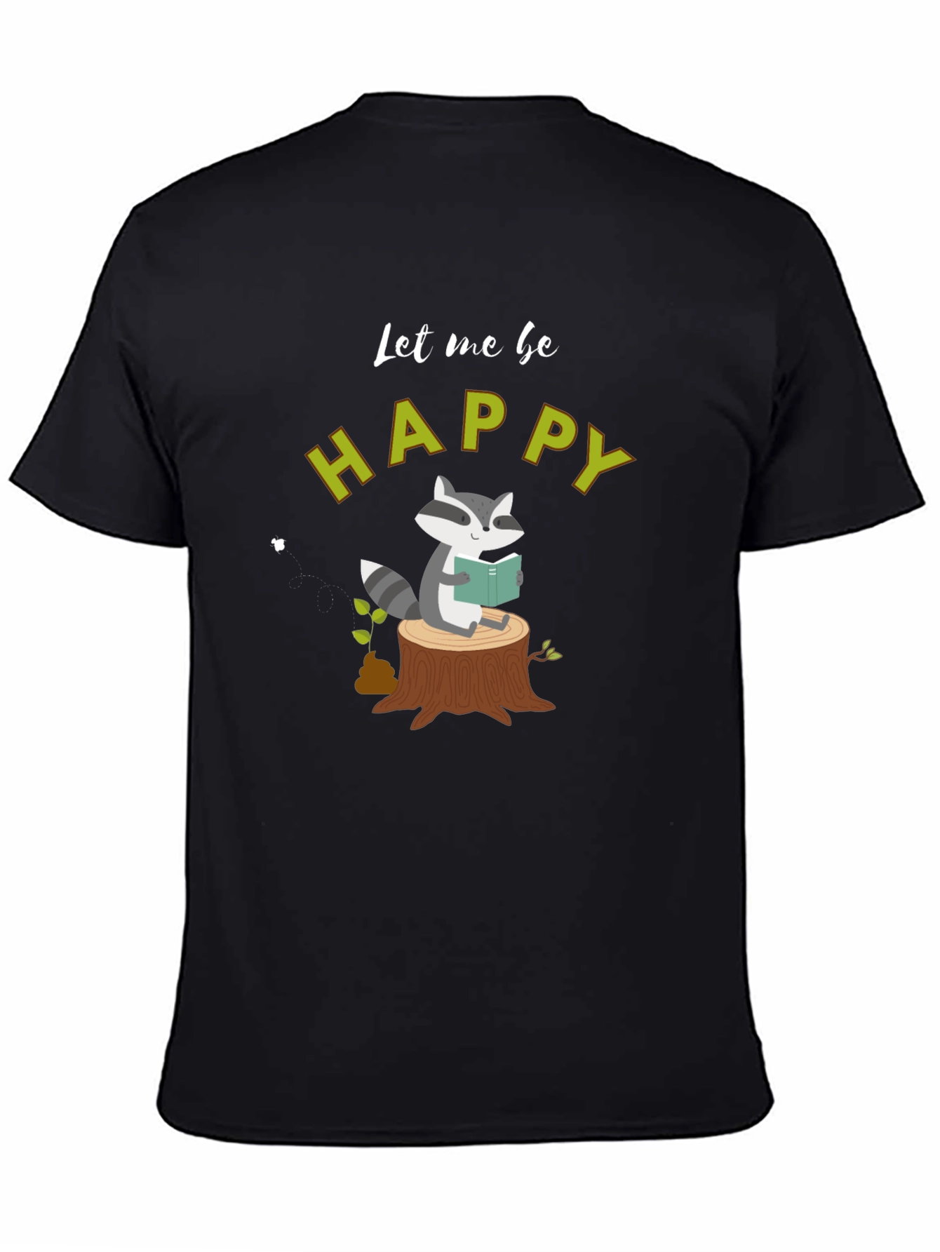 Happy Raccoon Reading T-Shirt