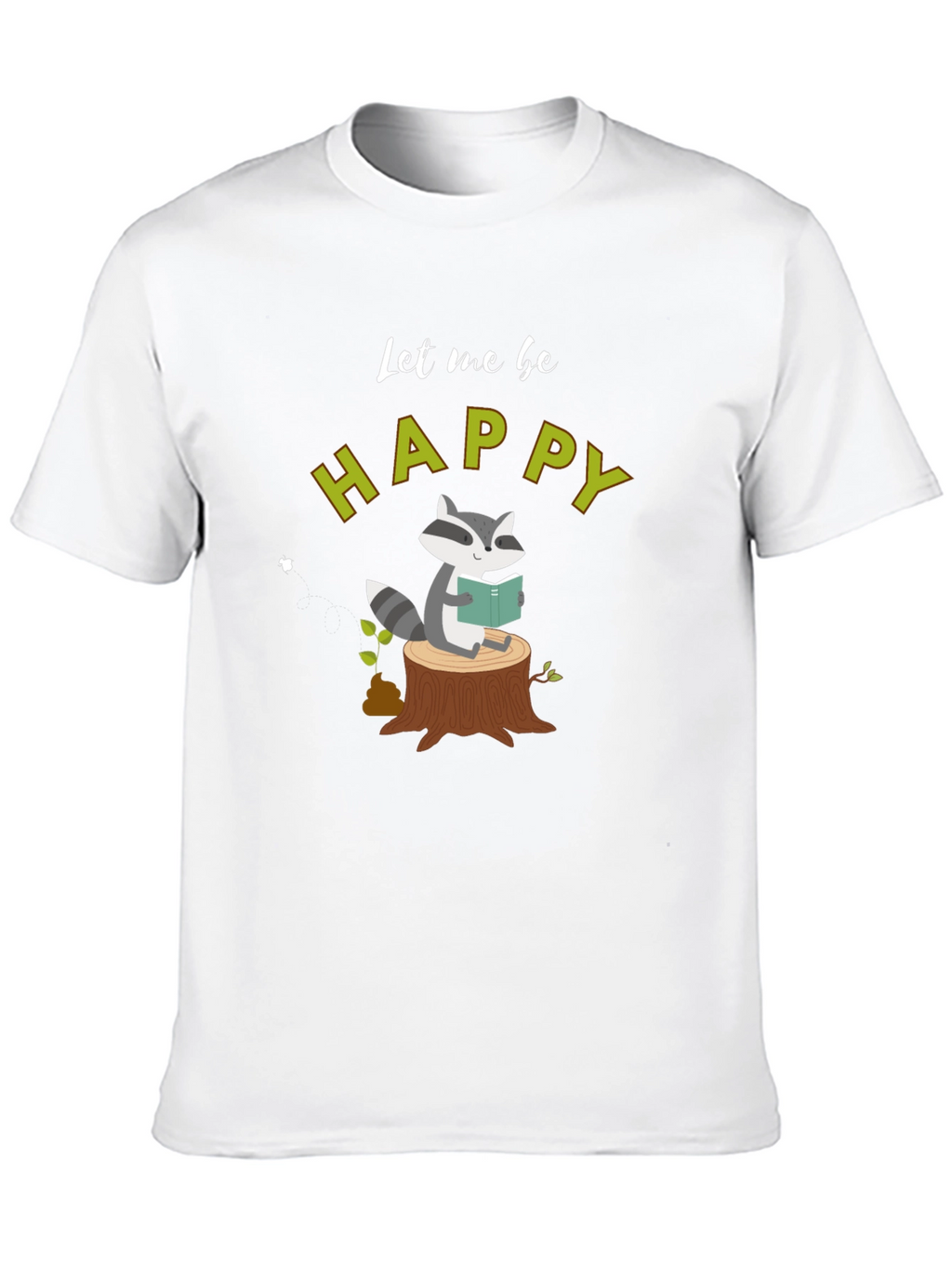 Happy Raccoon Reading T-Shirt