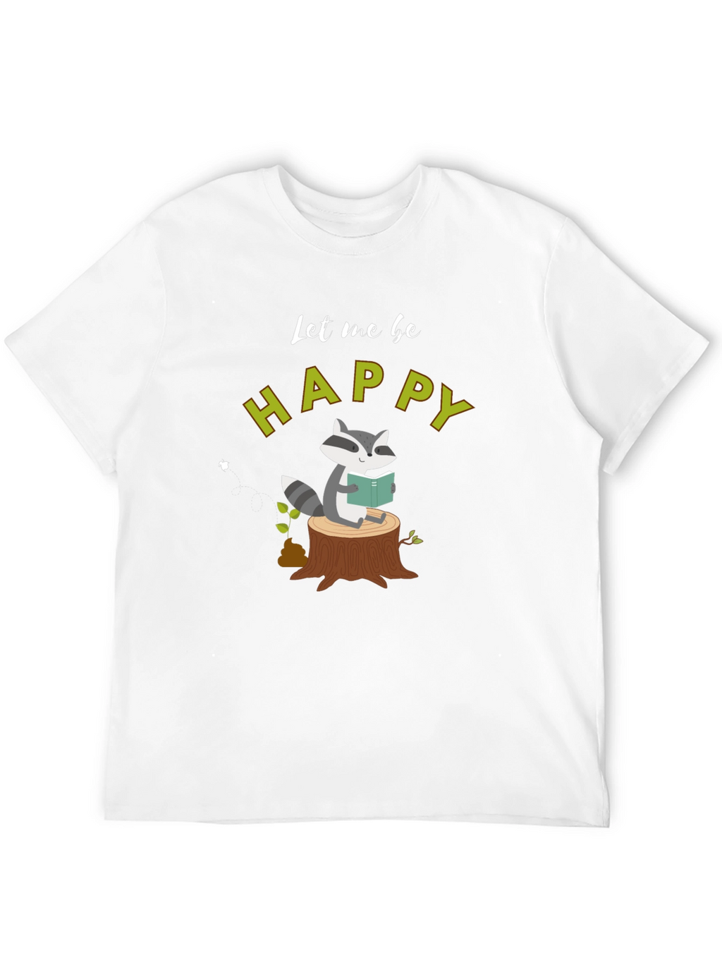 Happy Raccoon Reading T-Shirt