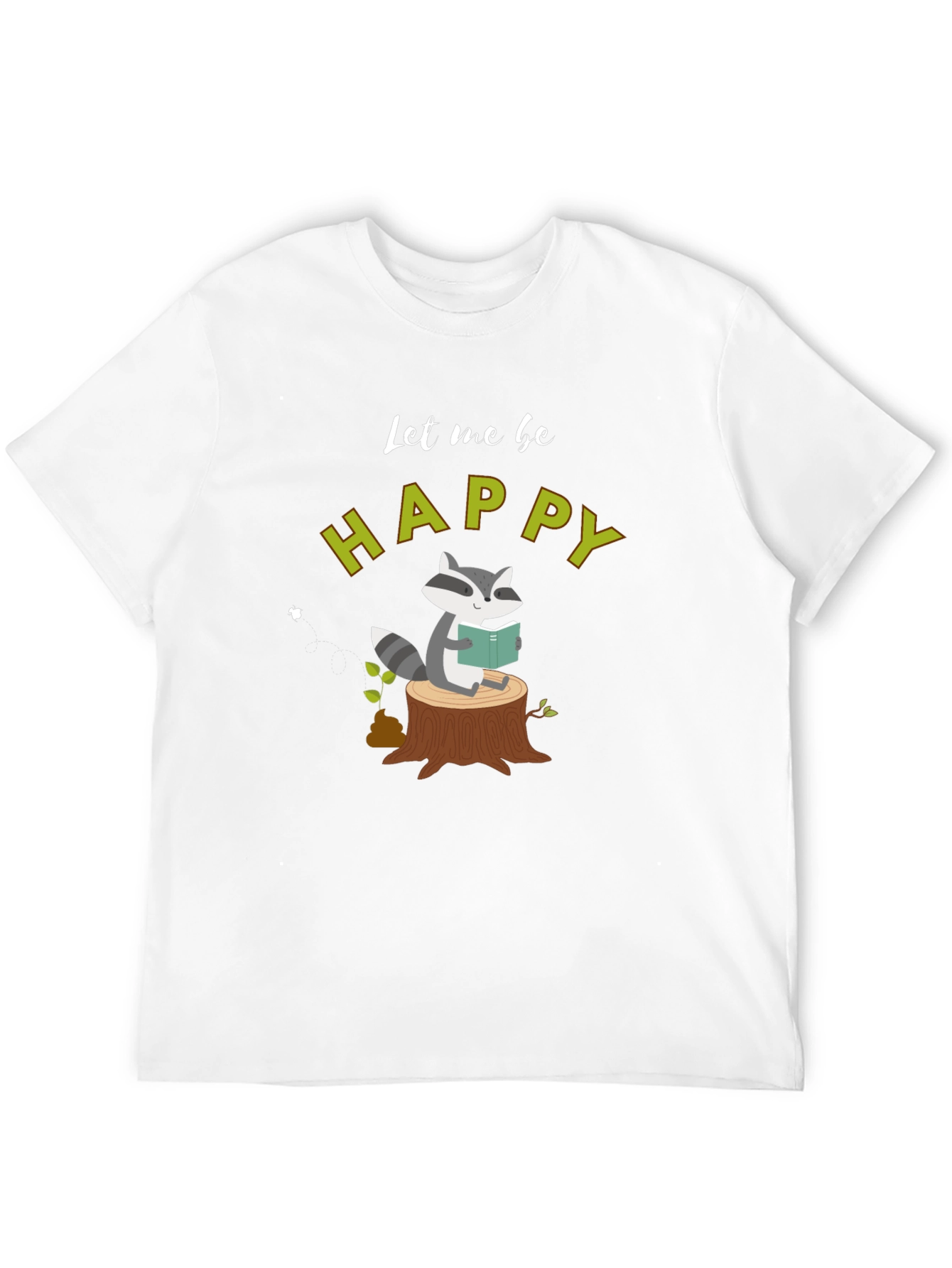 Happy Raccoon Reading T-Shirt