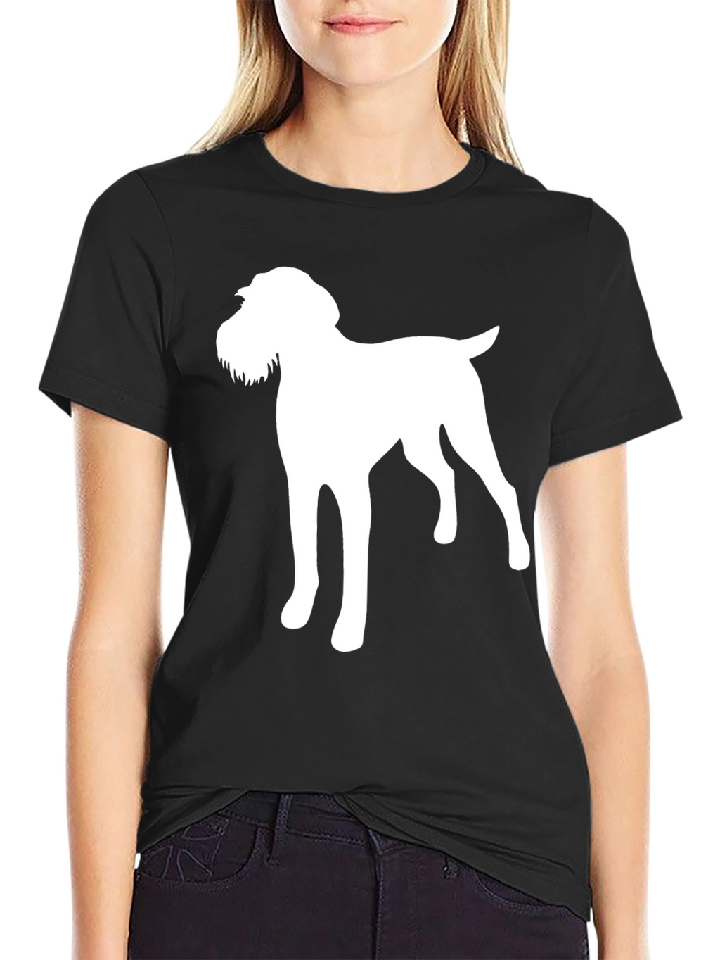 Dog Silhouette Graphic Tee - Black T-Shirt