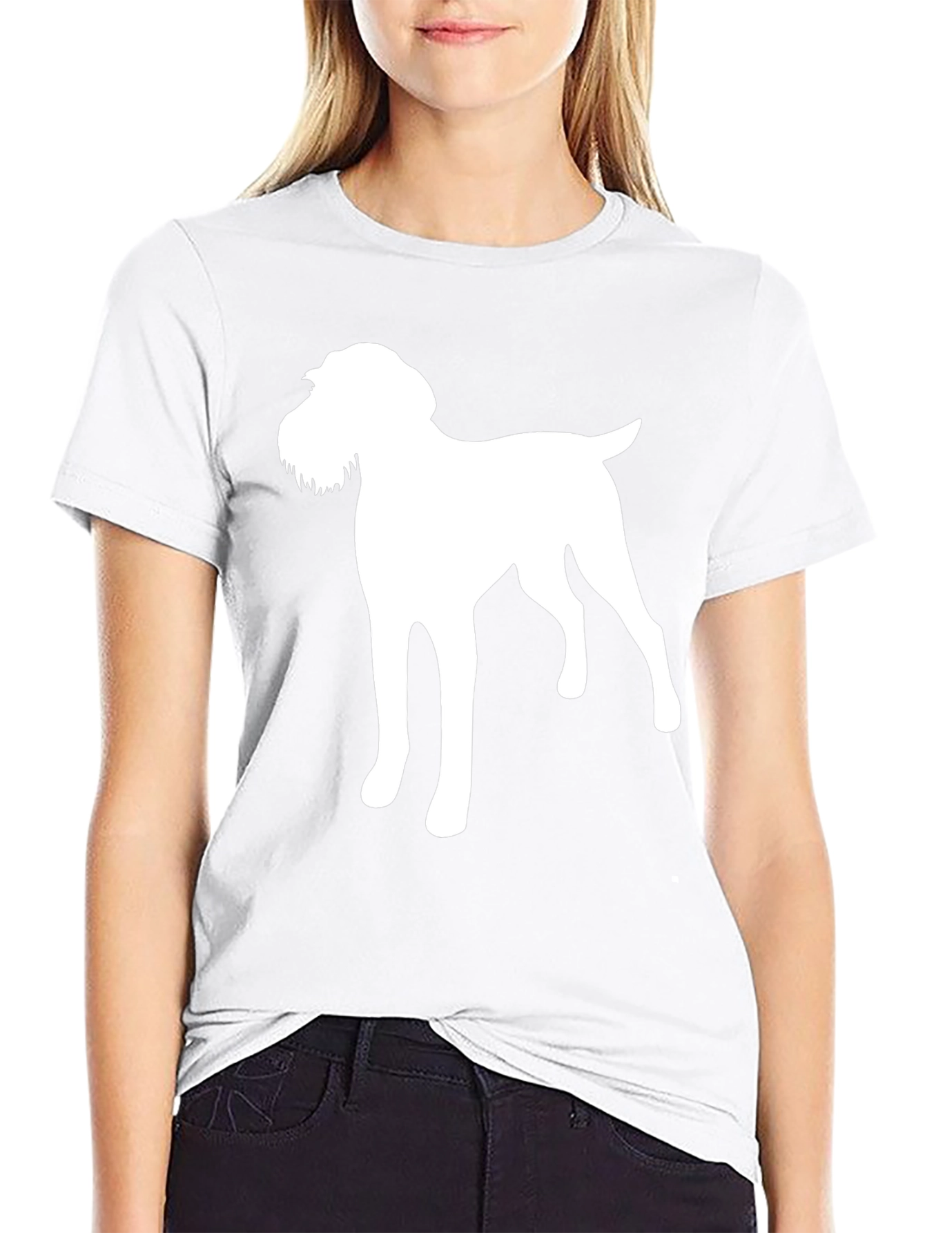 Dog Silhouette Graphic Tee - Black T-Shirt