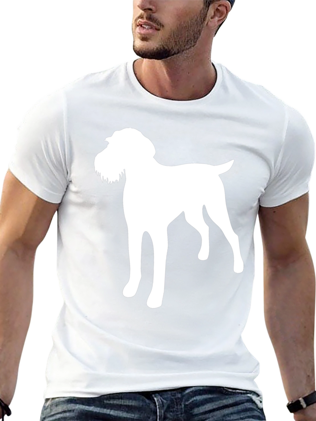 Dog Silhouette Graphic Tee - Black T-Shirt