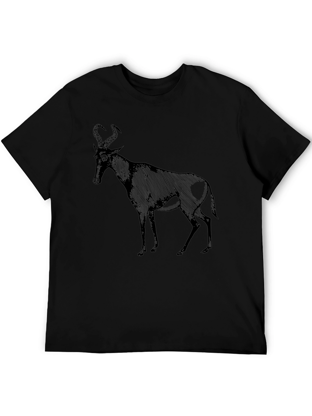 Black T-Shirt with Antelope Graphic