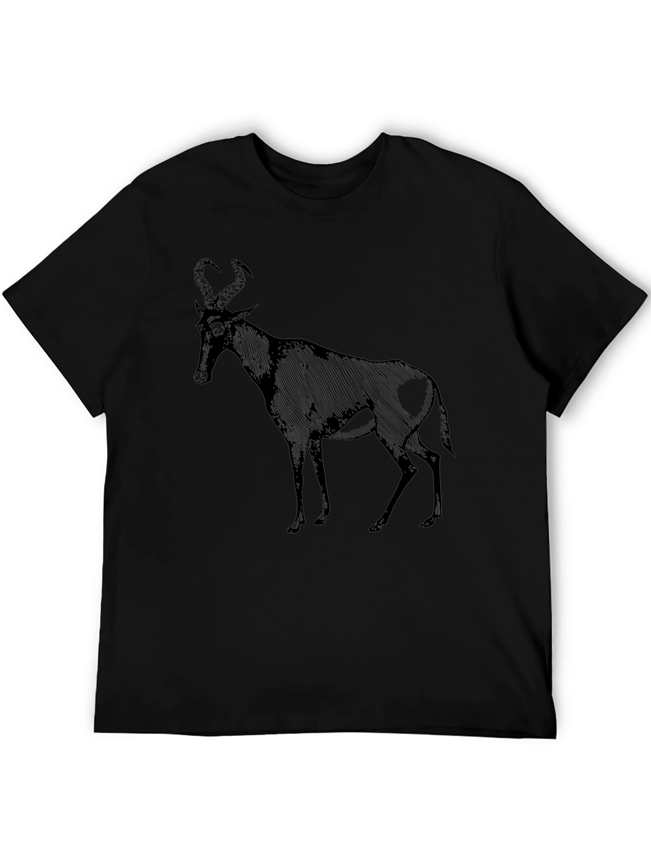 Black T-Shirt with Antelope Graphic