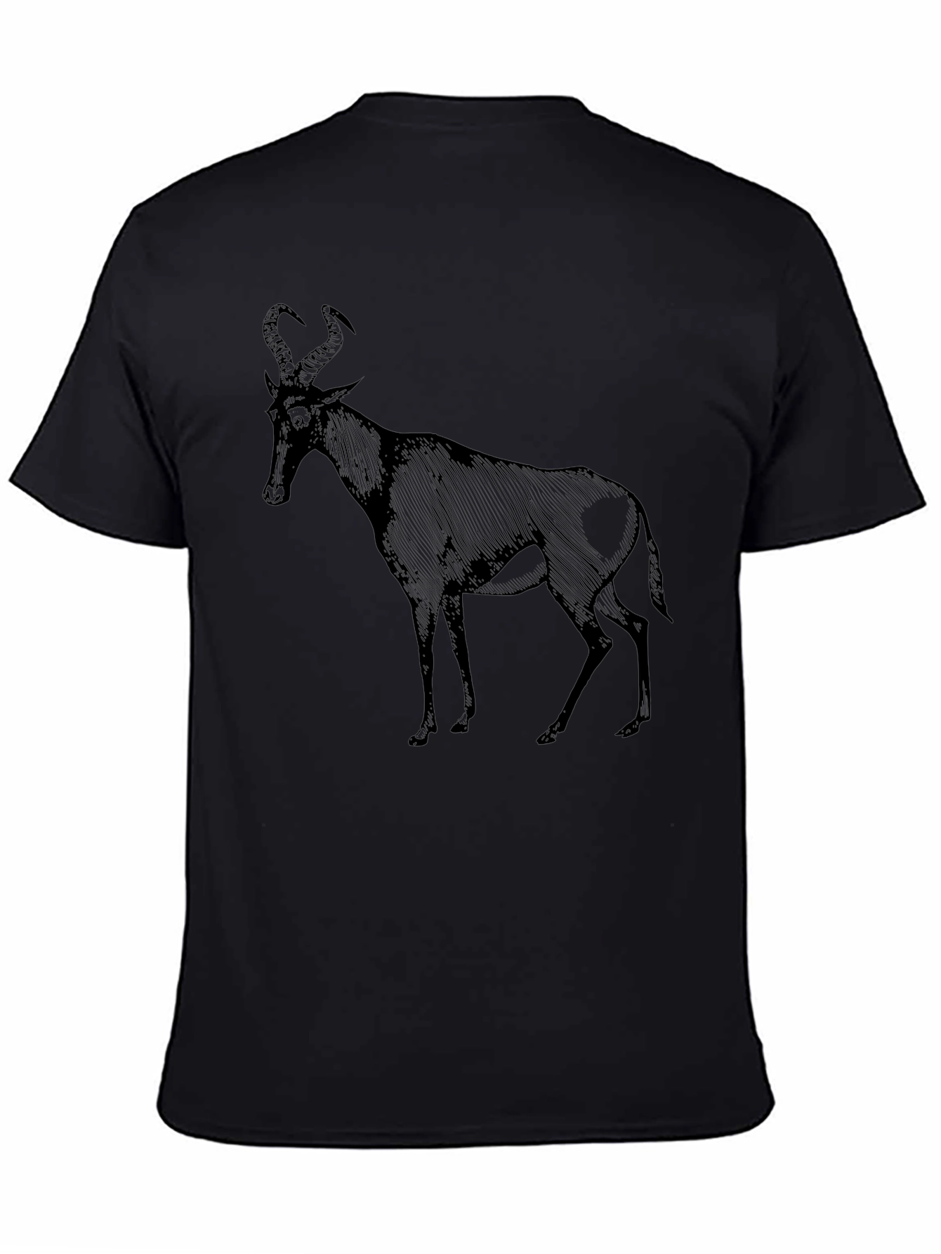 Black T-Shirt with Antelope Graphic