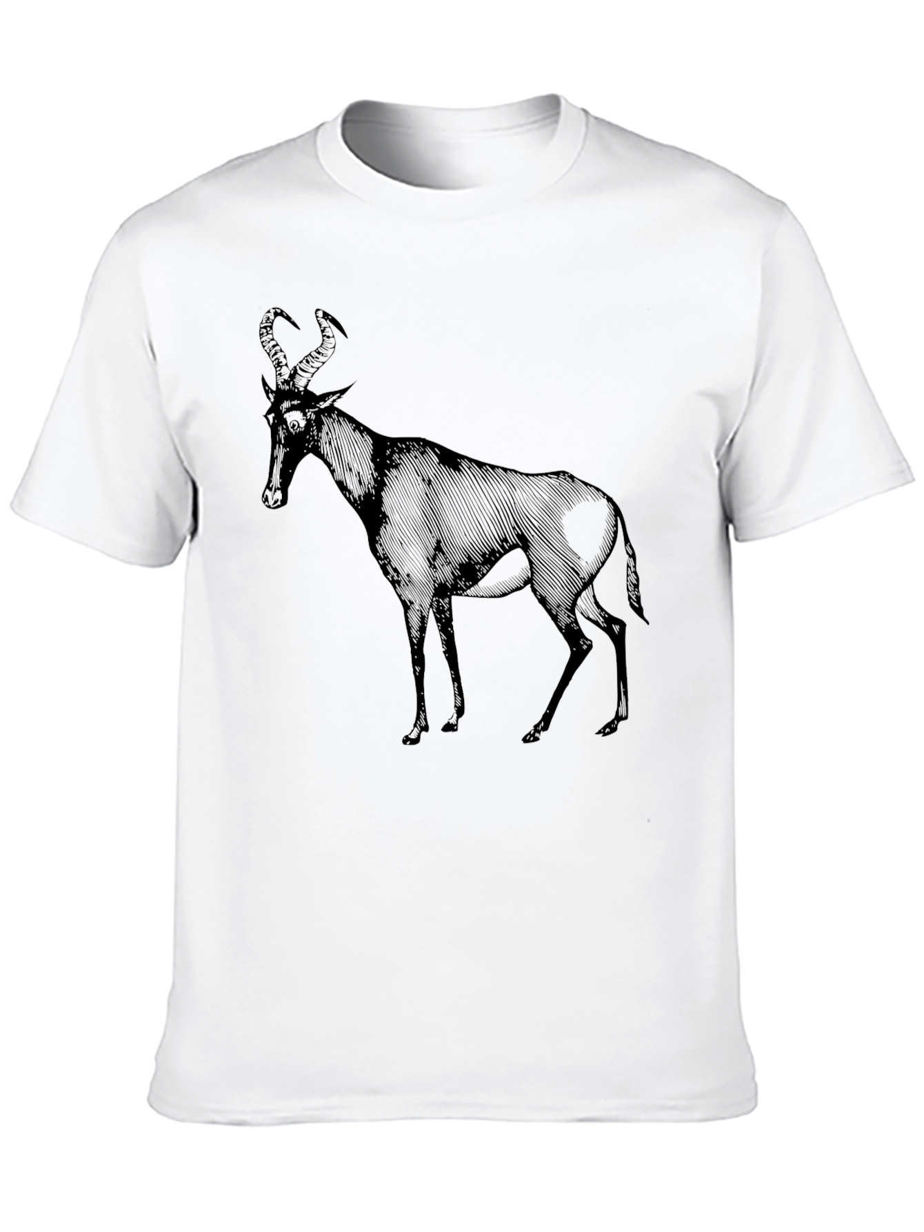 Black T-Shirt with Antelope Graphic