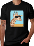Cool Giraffe T-Shirt - Black Cotton Tee