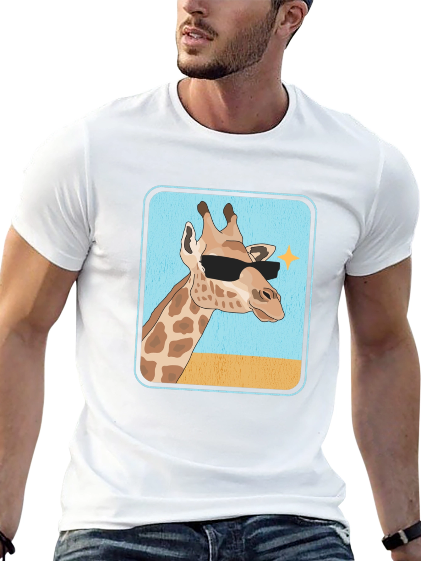 Cool Giraffe T-Shirt - Black Cotton Tee