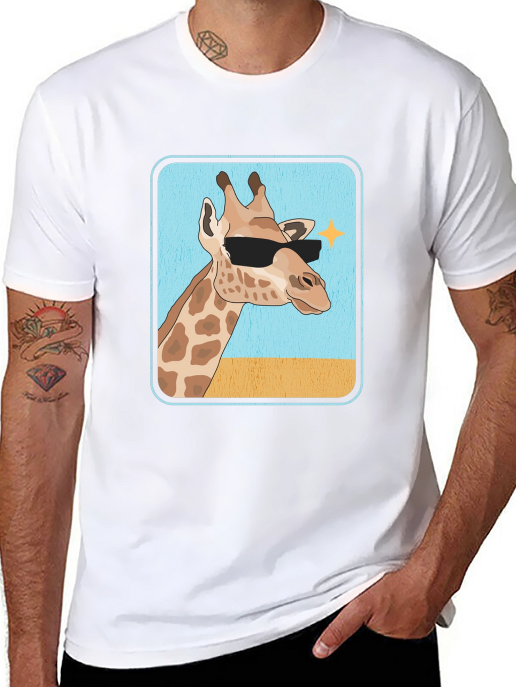 Cool Giraffe T-Shirt - Black Cotton Tee