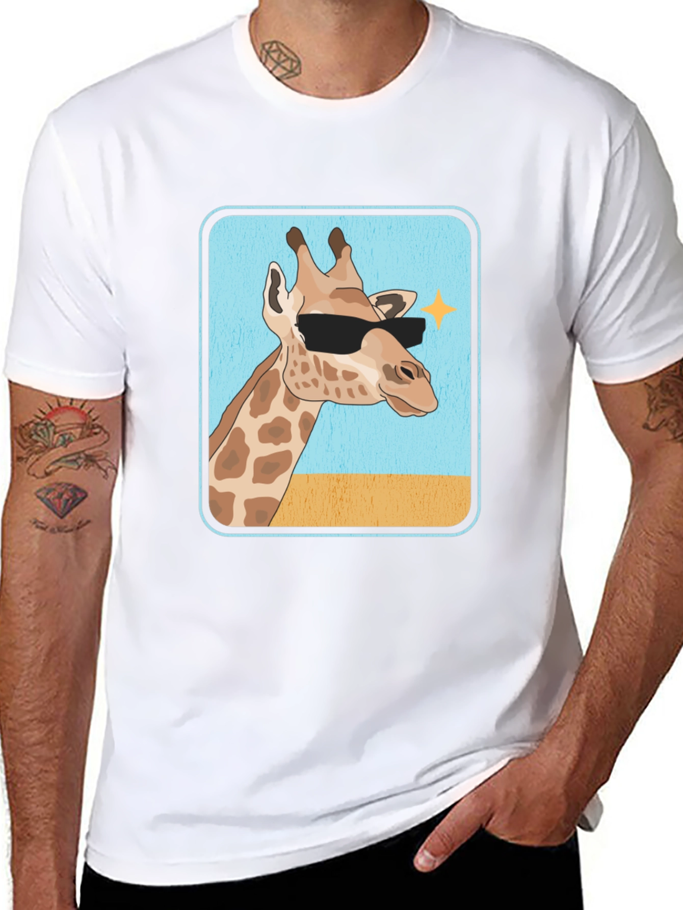 Cool Giraffe T-Shirt - Black Cotton Tee