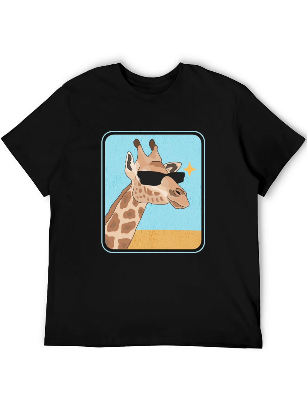 Cool Giraffe T-Shirt - Black Cotton Tee