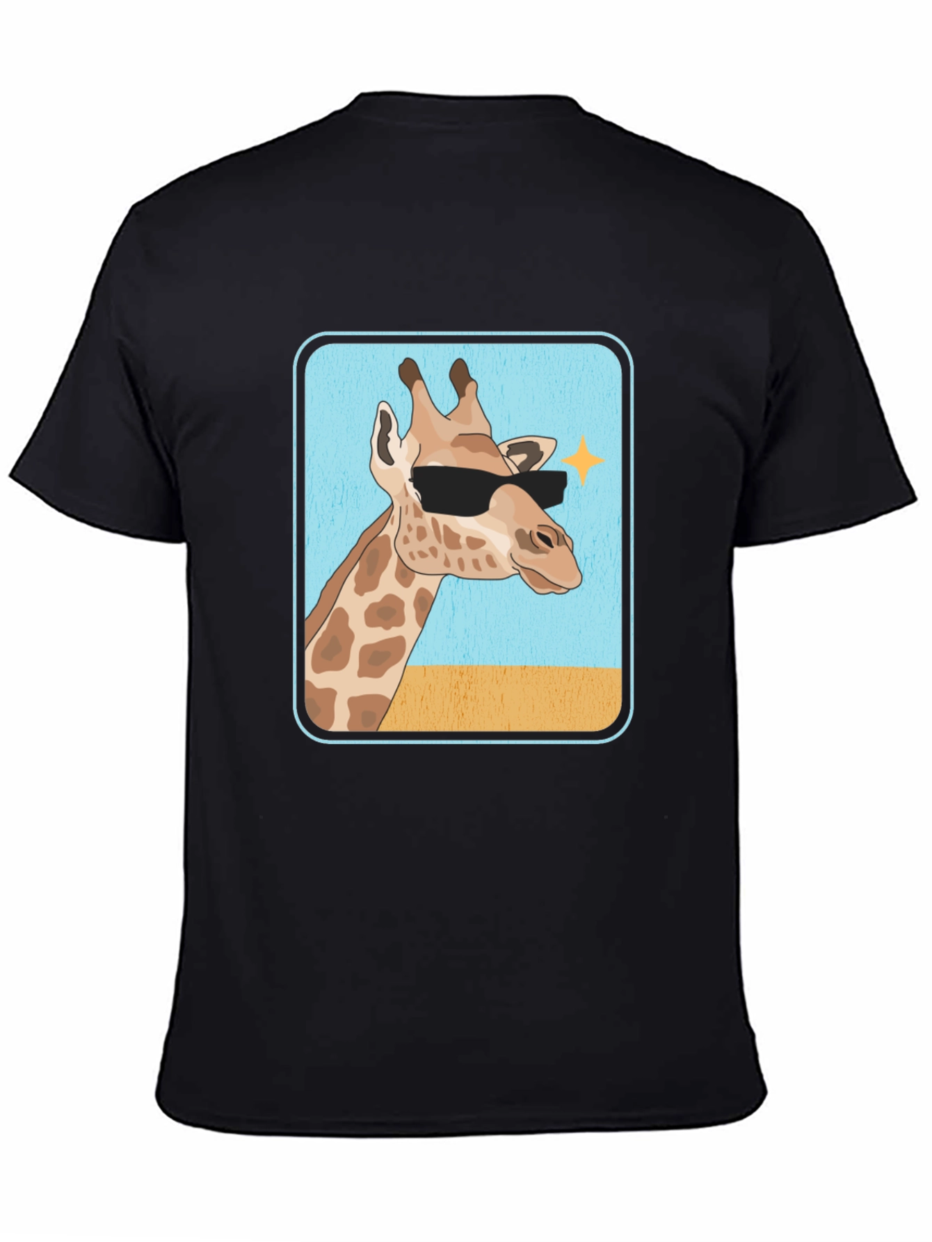 Cool Giraffe T-Shirt - Black Cotton Tee