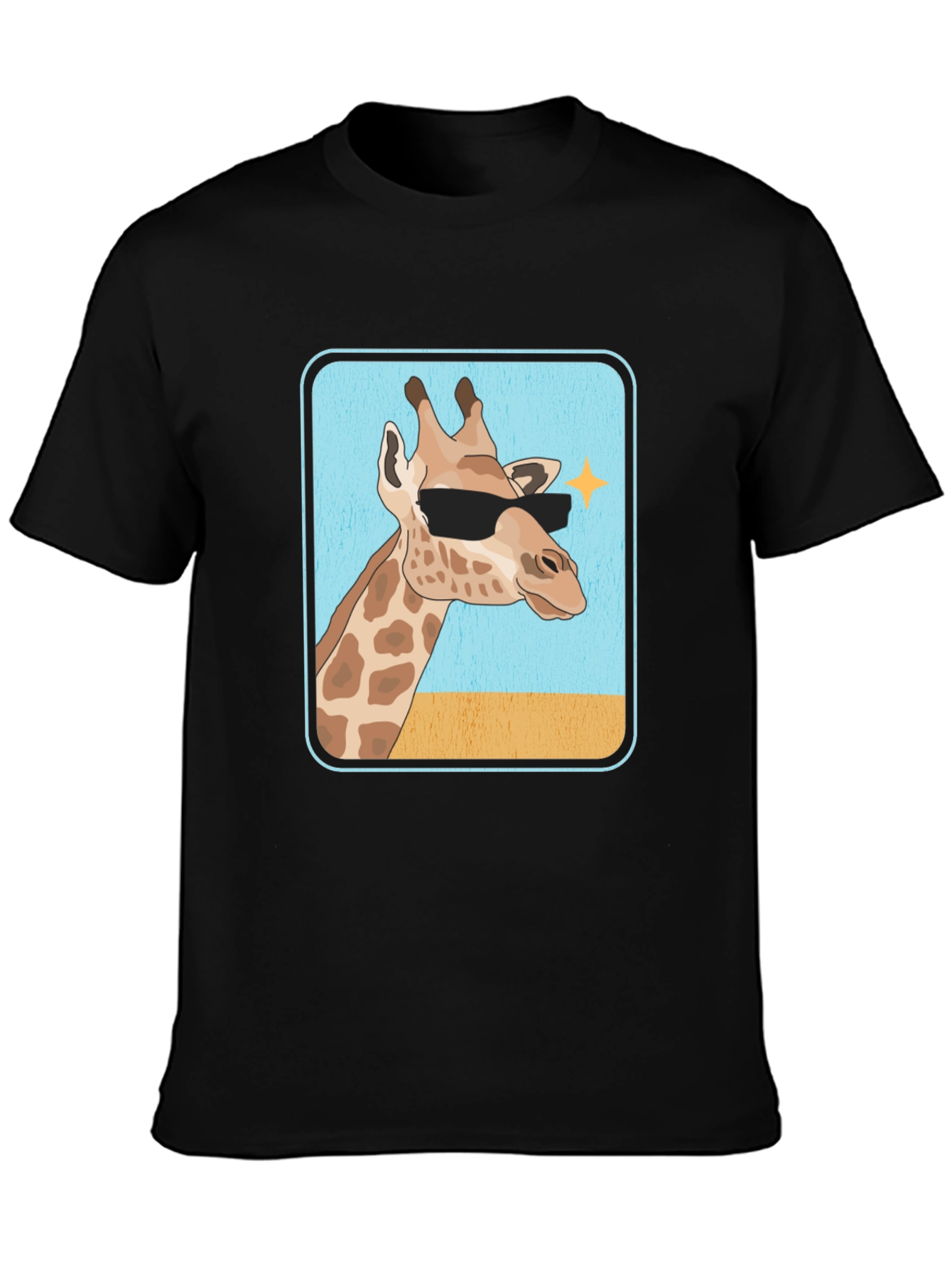 Cool Giraffe T-Shirt - Black Cotton Tee