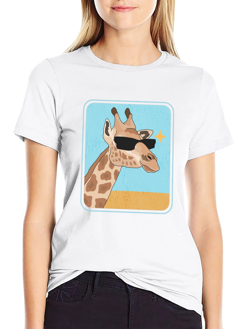 Cool Giraffe T-Shirt - Black Cotton Tee
