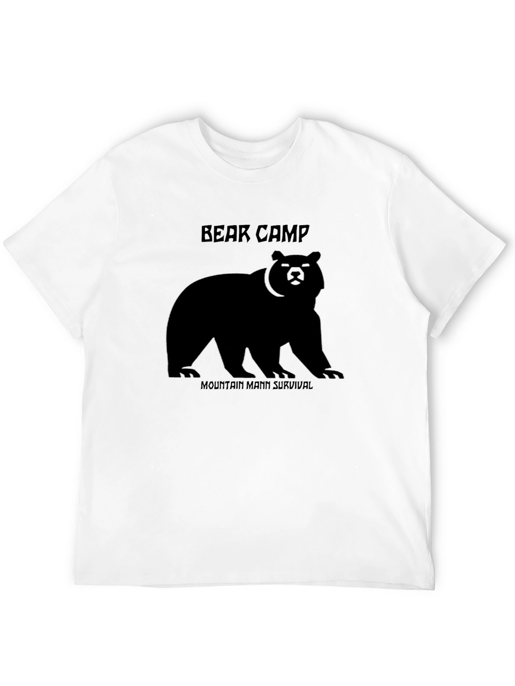 Bear Camp Mountain Man Survival Black T-Shirt