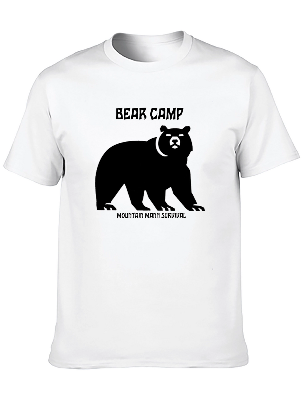 Bear Camp Mountain Man Survival Black T-Shirt