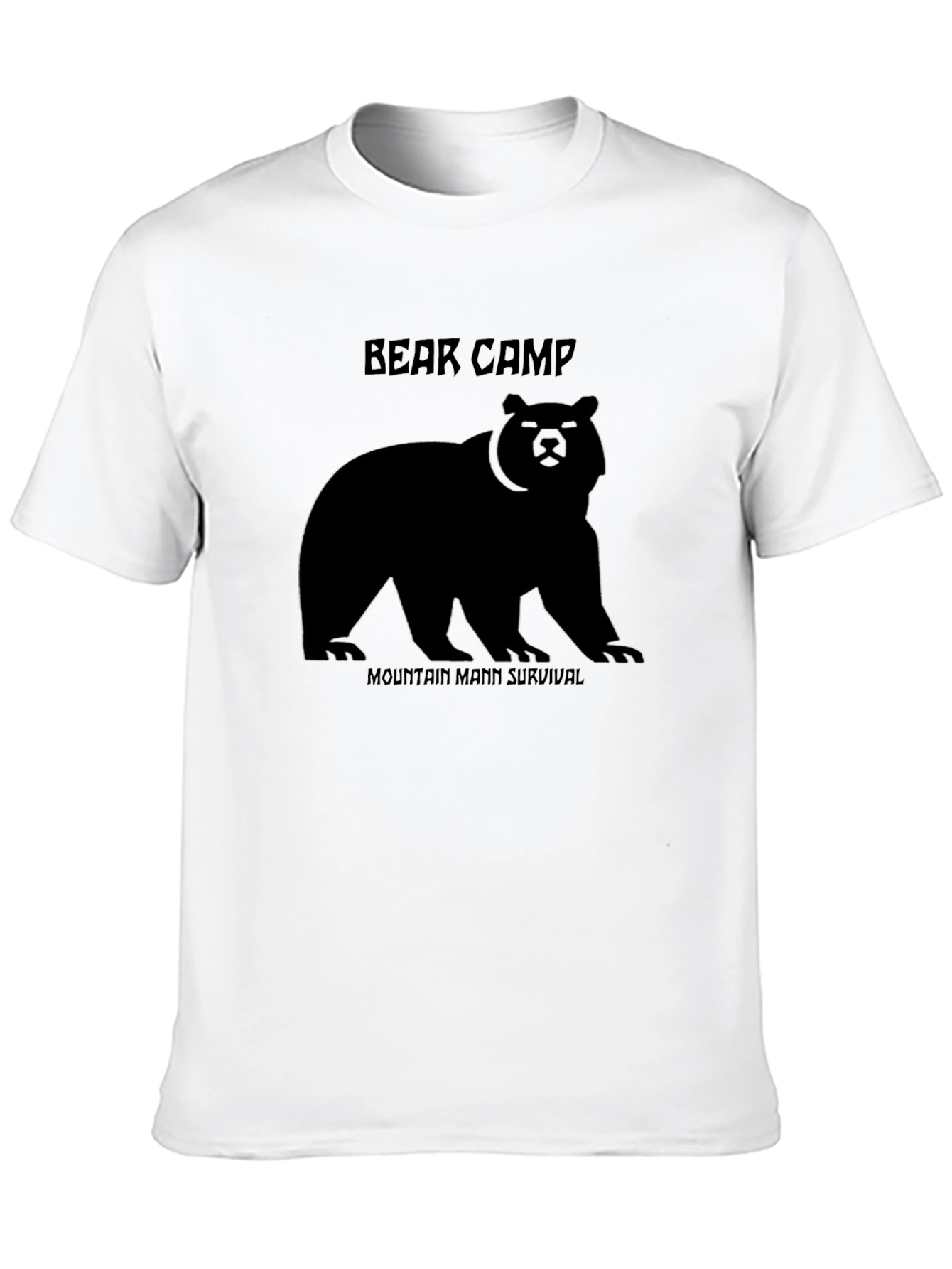 Bear Camp Mountain Man Survival Black T-Shirt