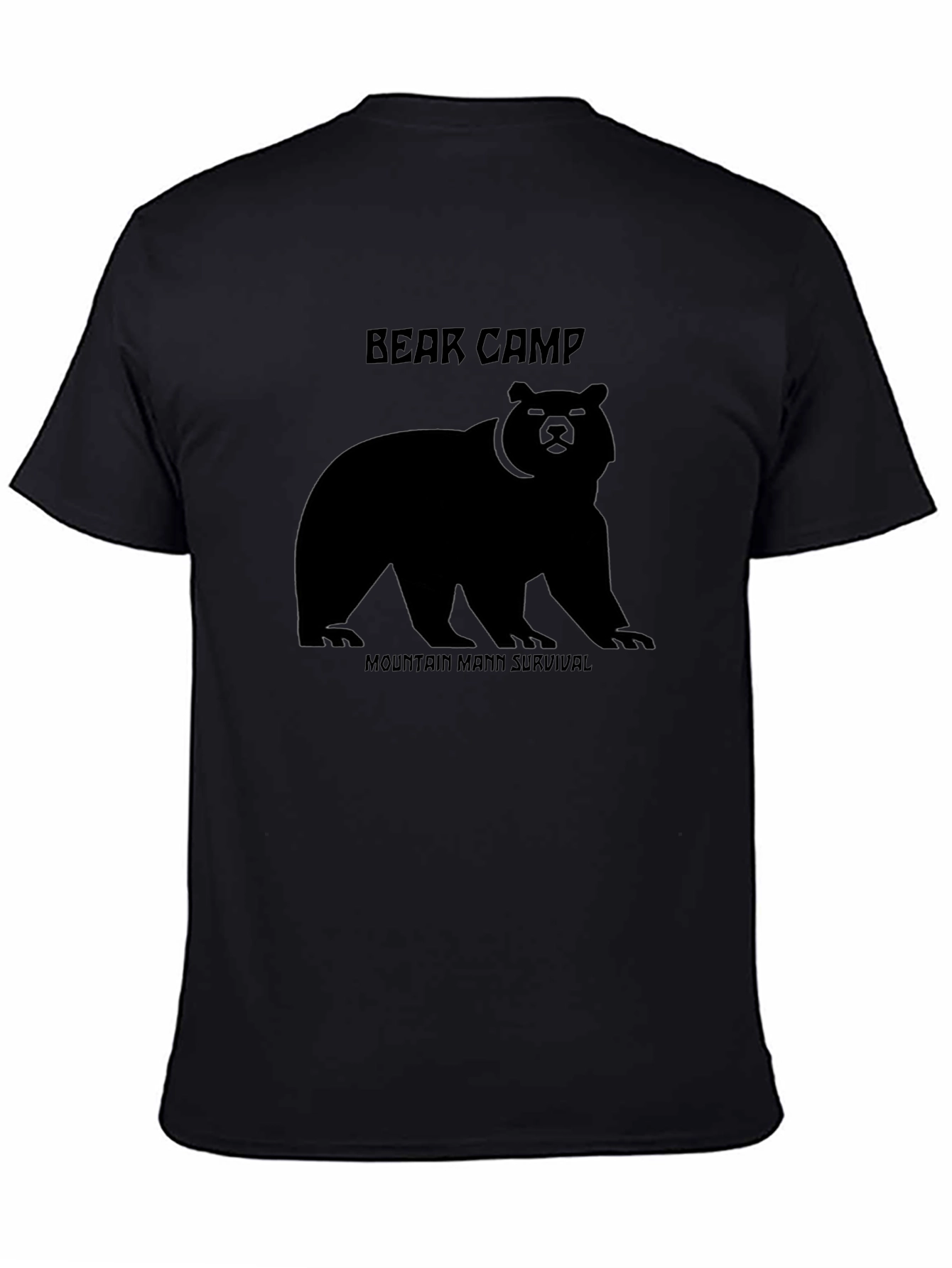 Bear Camp Mountain Man Survival Black T-Shirt
