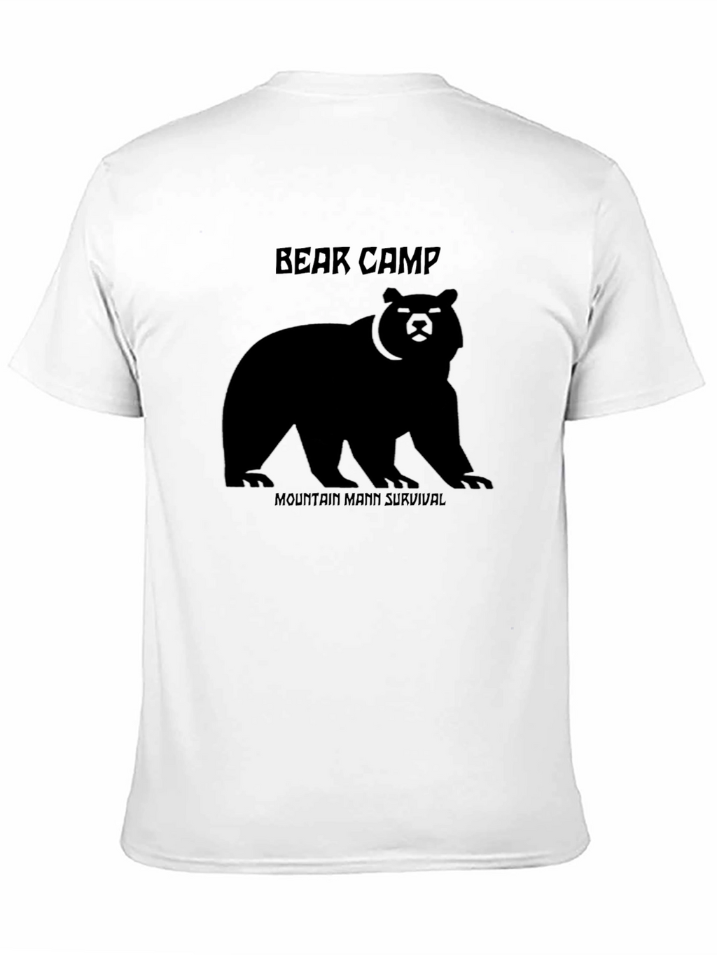 Bear Camp Mountain Man Survival Black T-Shirt