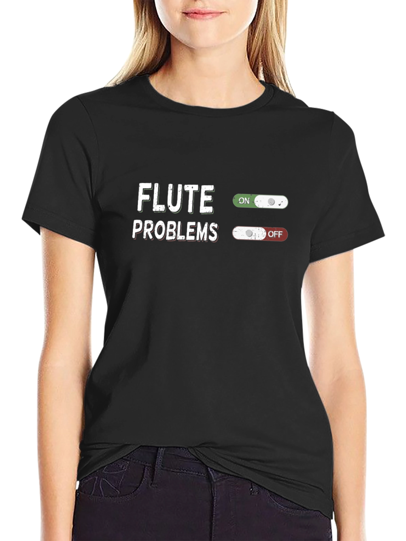 Flute Problems Graphic T-Shirt - Musician Humor Tee
