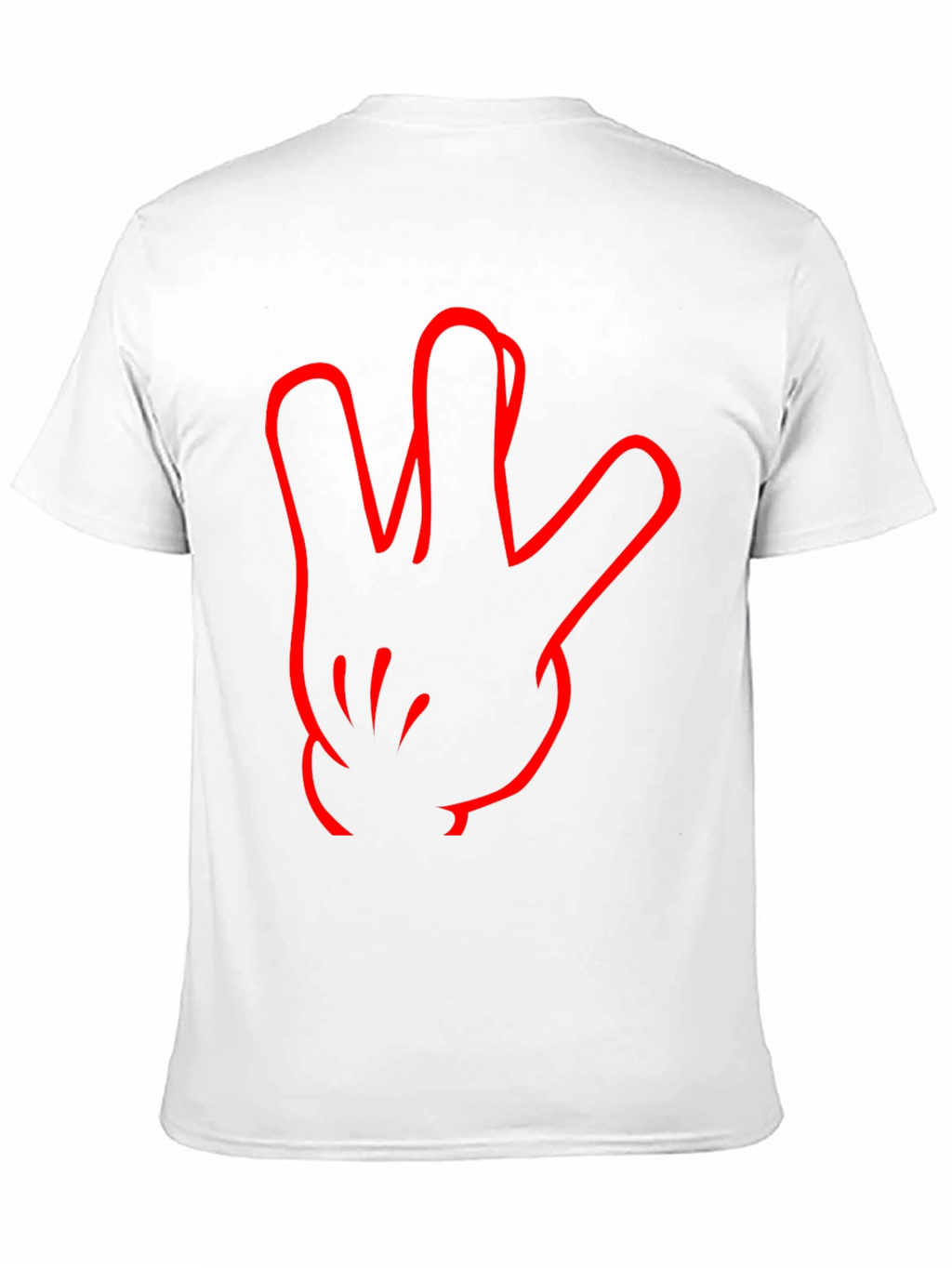 Black T-Shirt with Red Hand Sign Design