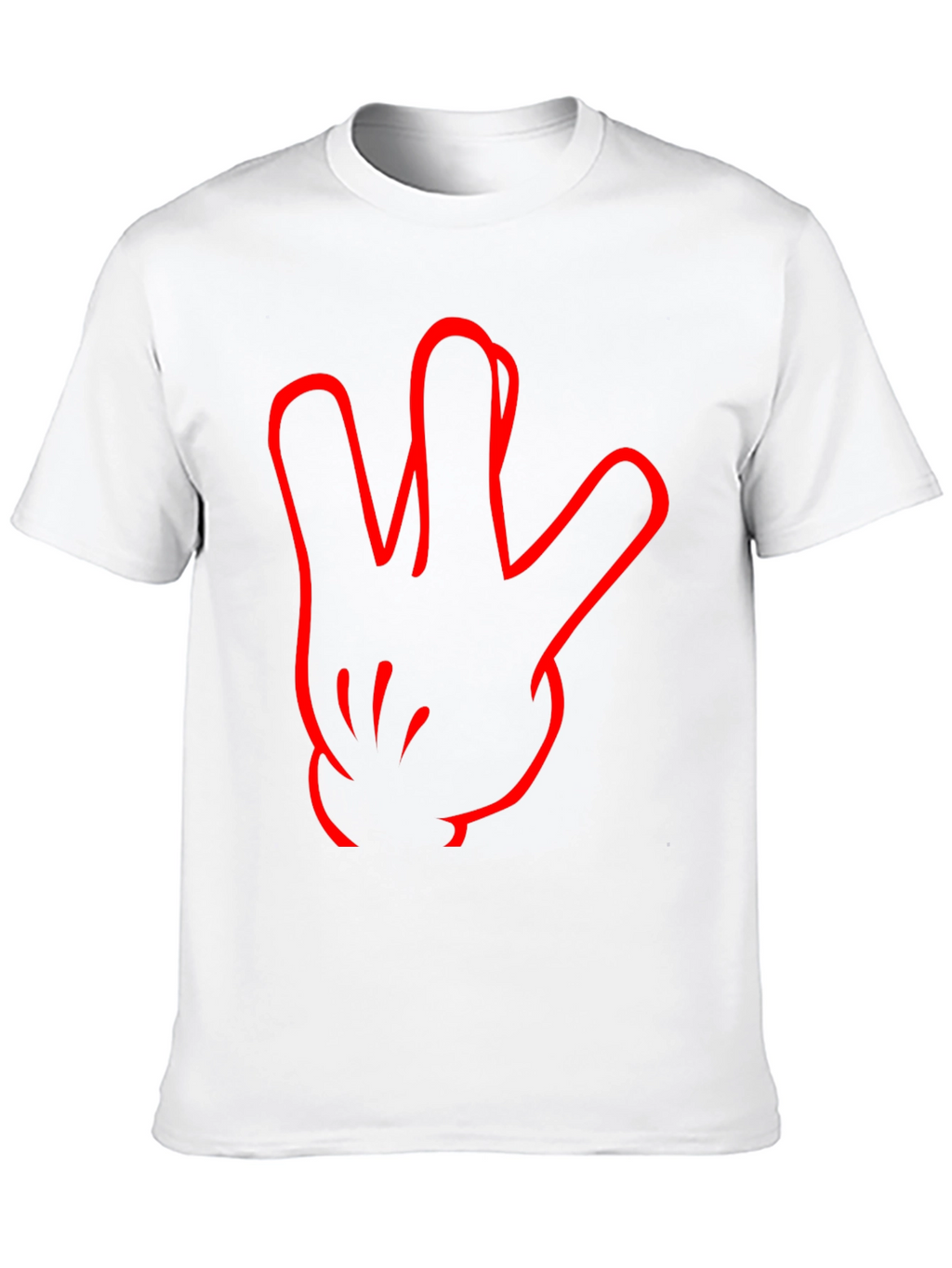 Black T-Shirt with Red Hand Sign Design