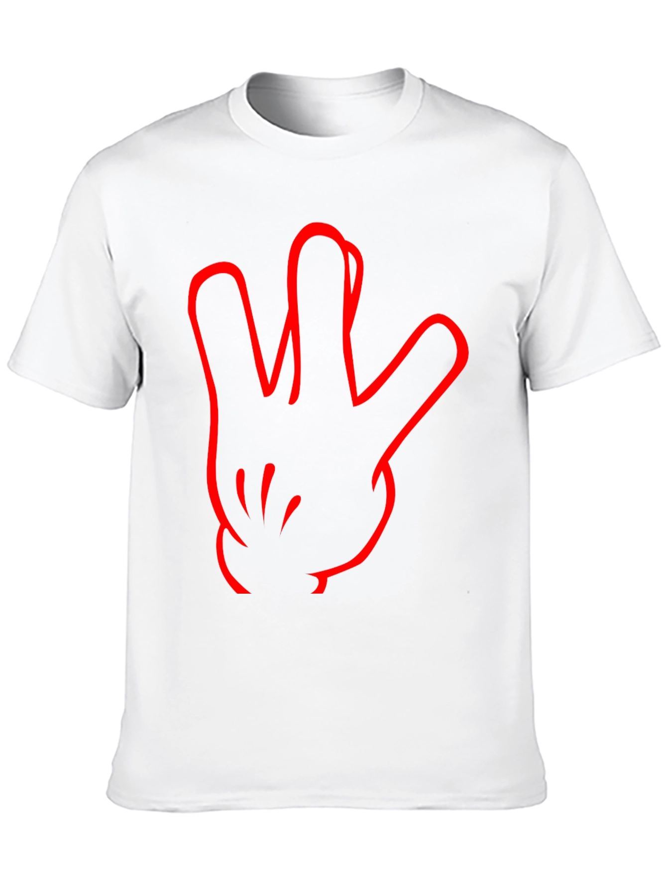 Black T-Shirt with Red Hand Sign Design