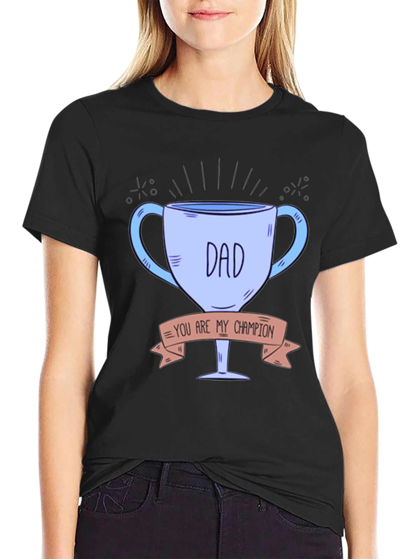 Dad Champion Trophy Graphic Tee - Fathers Day Gift Idea