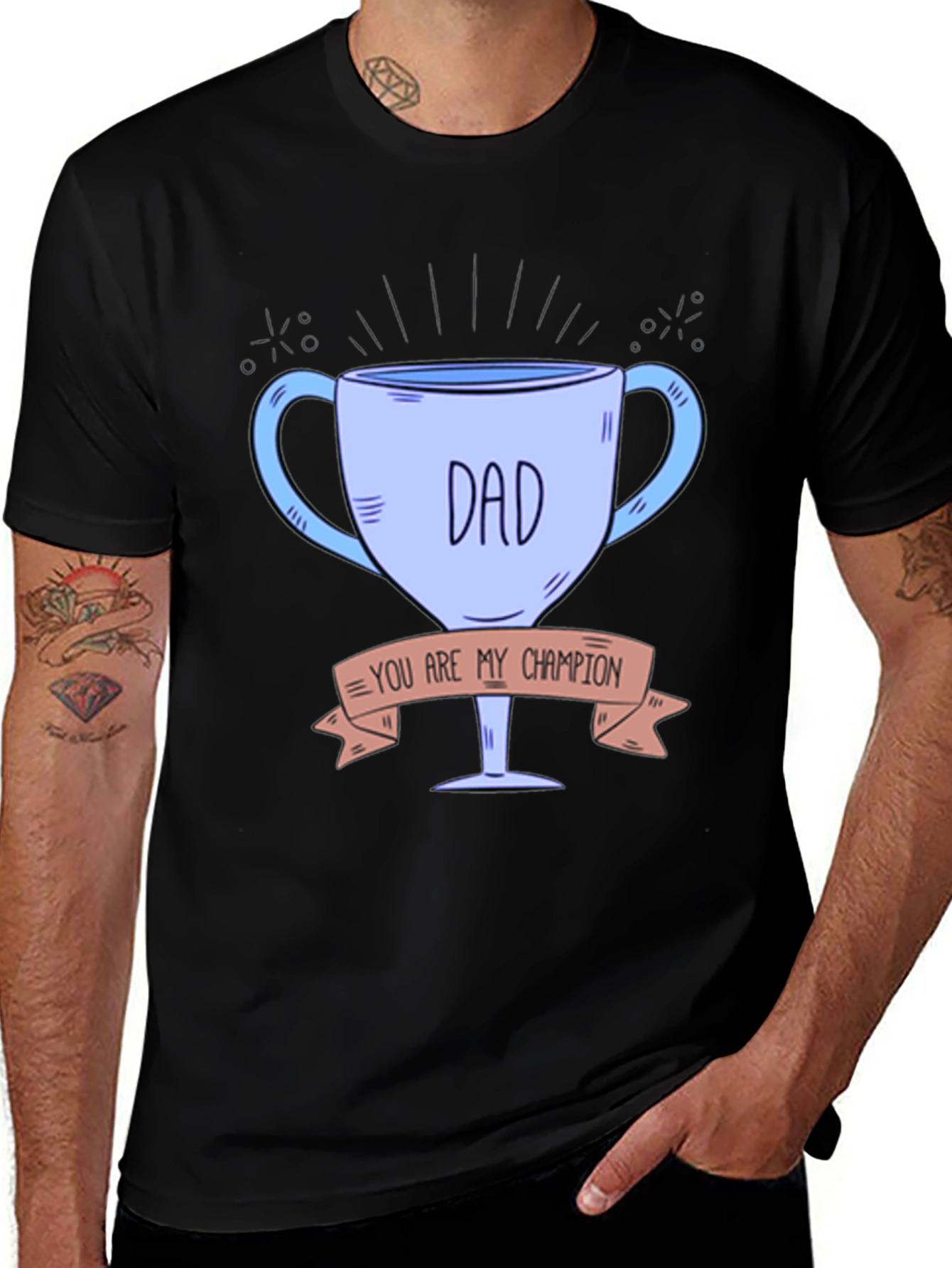 Dad Champion Trophy Graphic Tee - Fathers Day Gift Idea