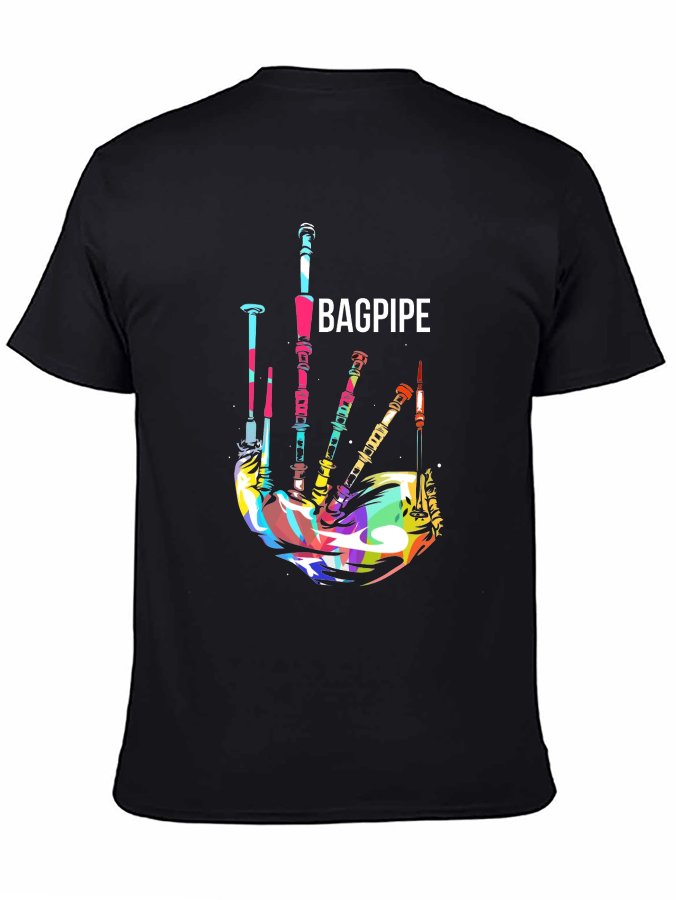 Bagpipe Graphic T-Shirt - Colorful Music Tee