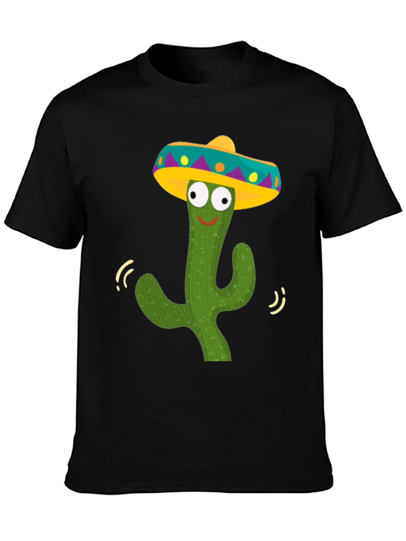 Funny Cactus Sombrero Graphic Tee - Fiesta Ready!