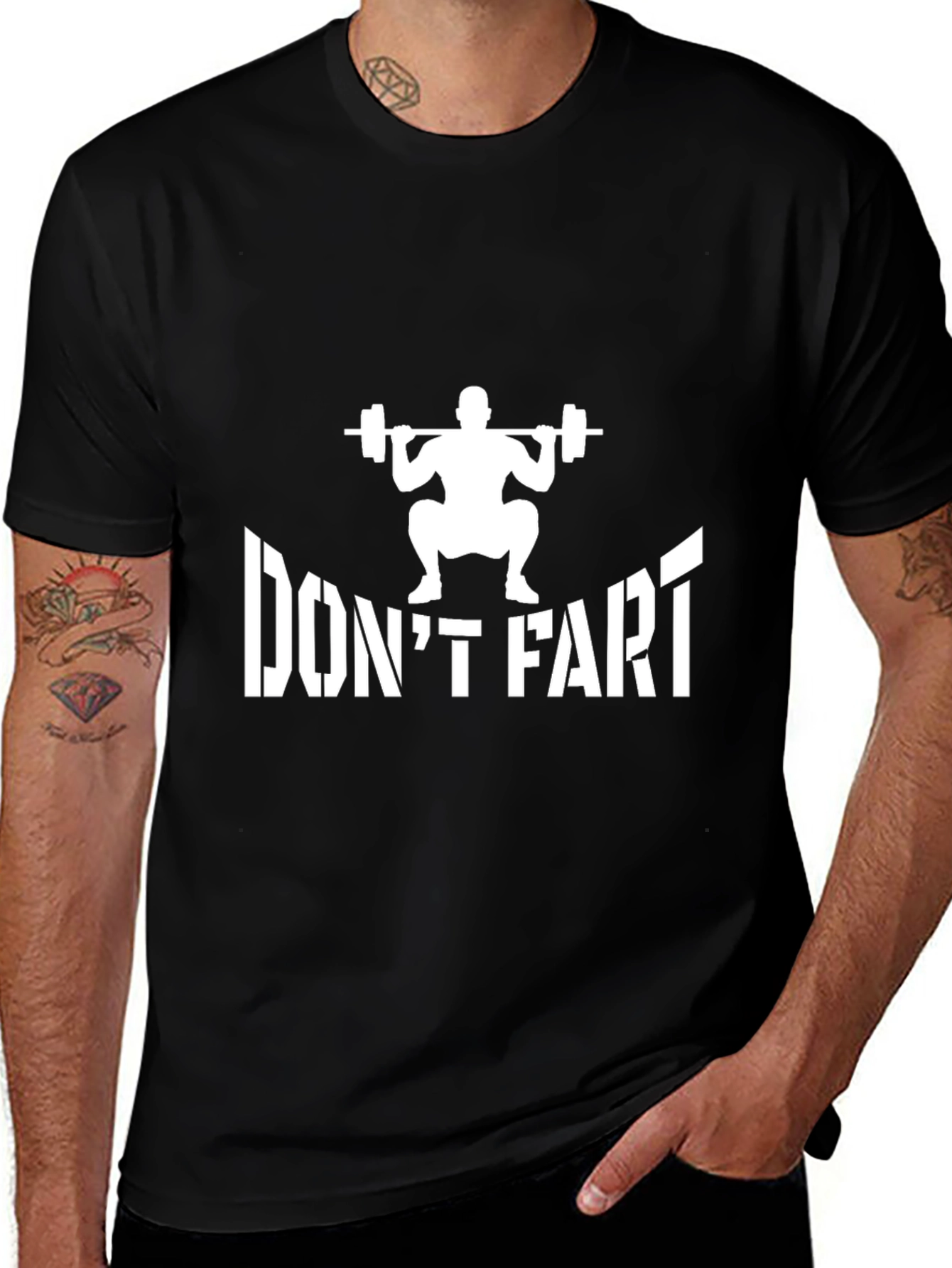 Dont Fart Squat T-Shirt - Funny Gym Workout Tee