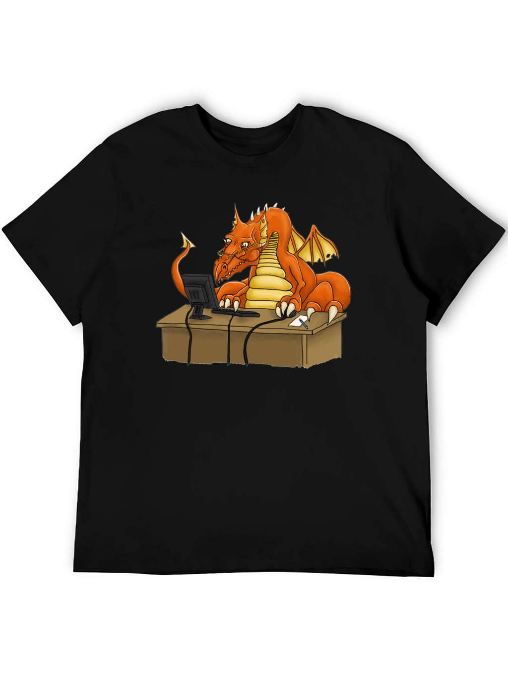 Dragon at Computer Graphic Tee - Black