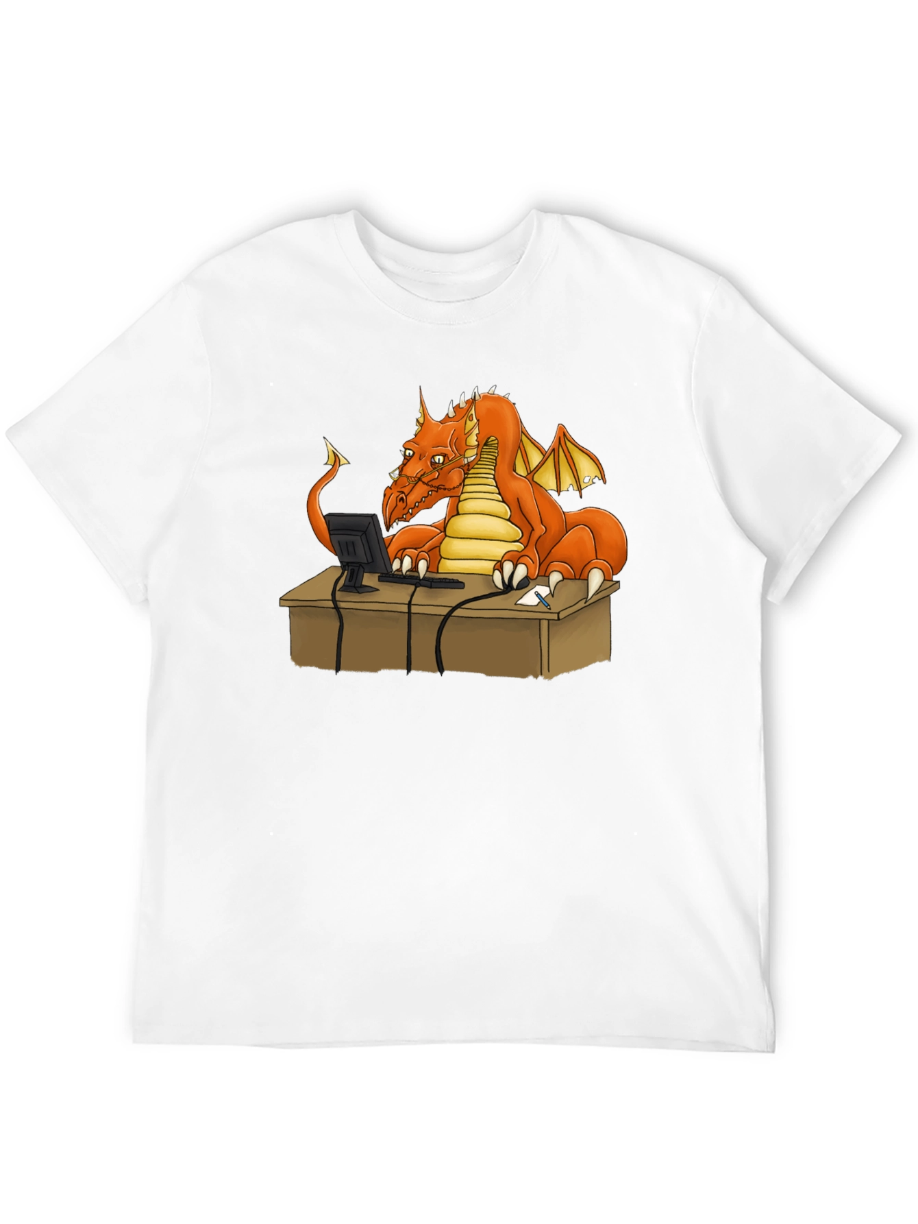 Dragon at Computer Graphic Tee - Black