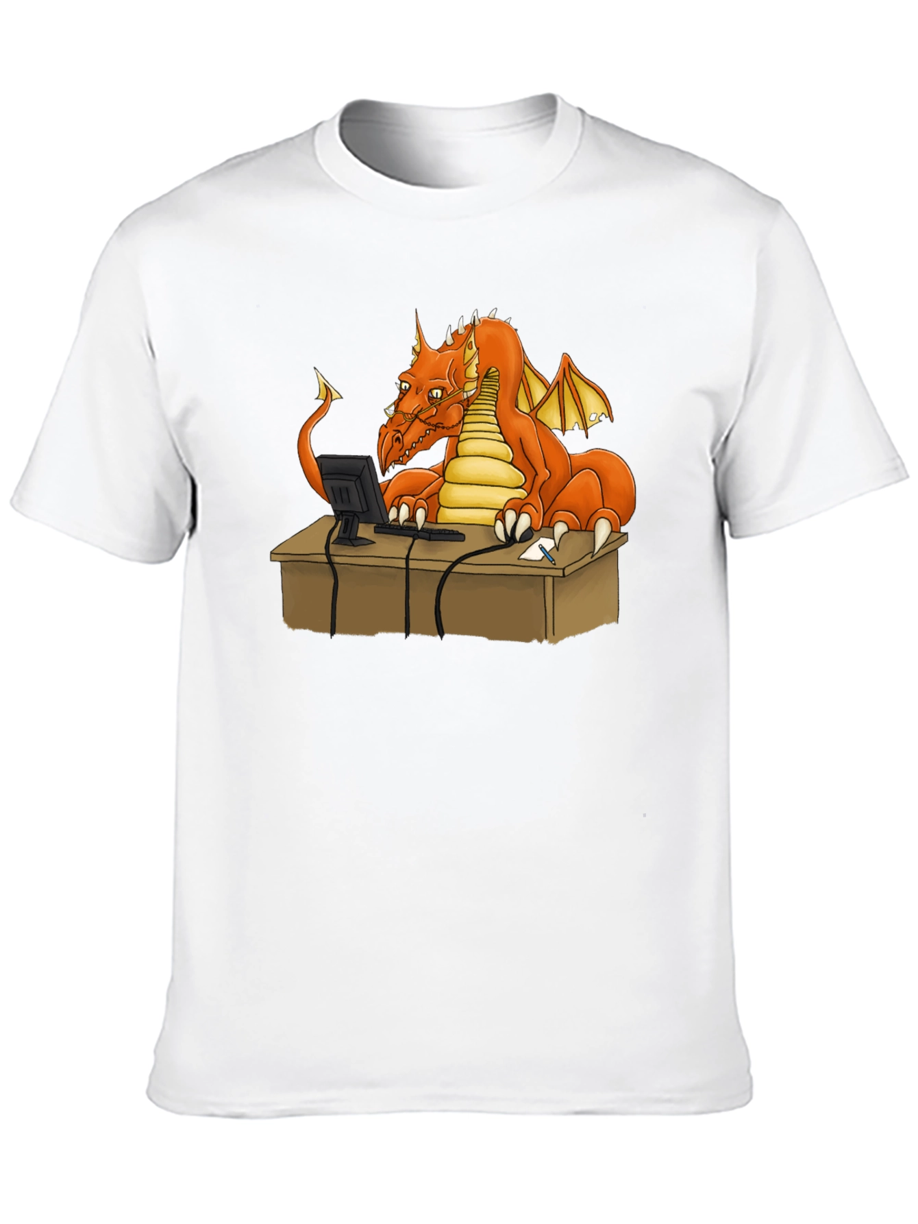 Dragon at Computer Graphic Tee - Black