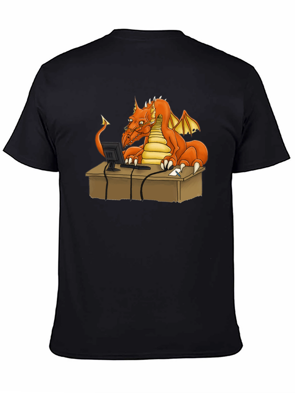 Dragon at Computer Graphic Tee - Black
