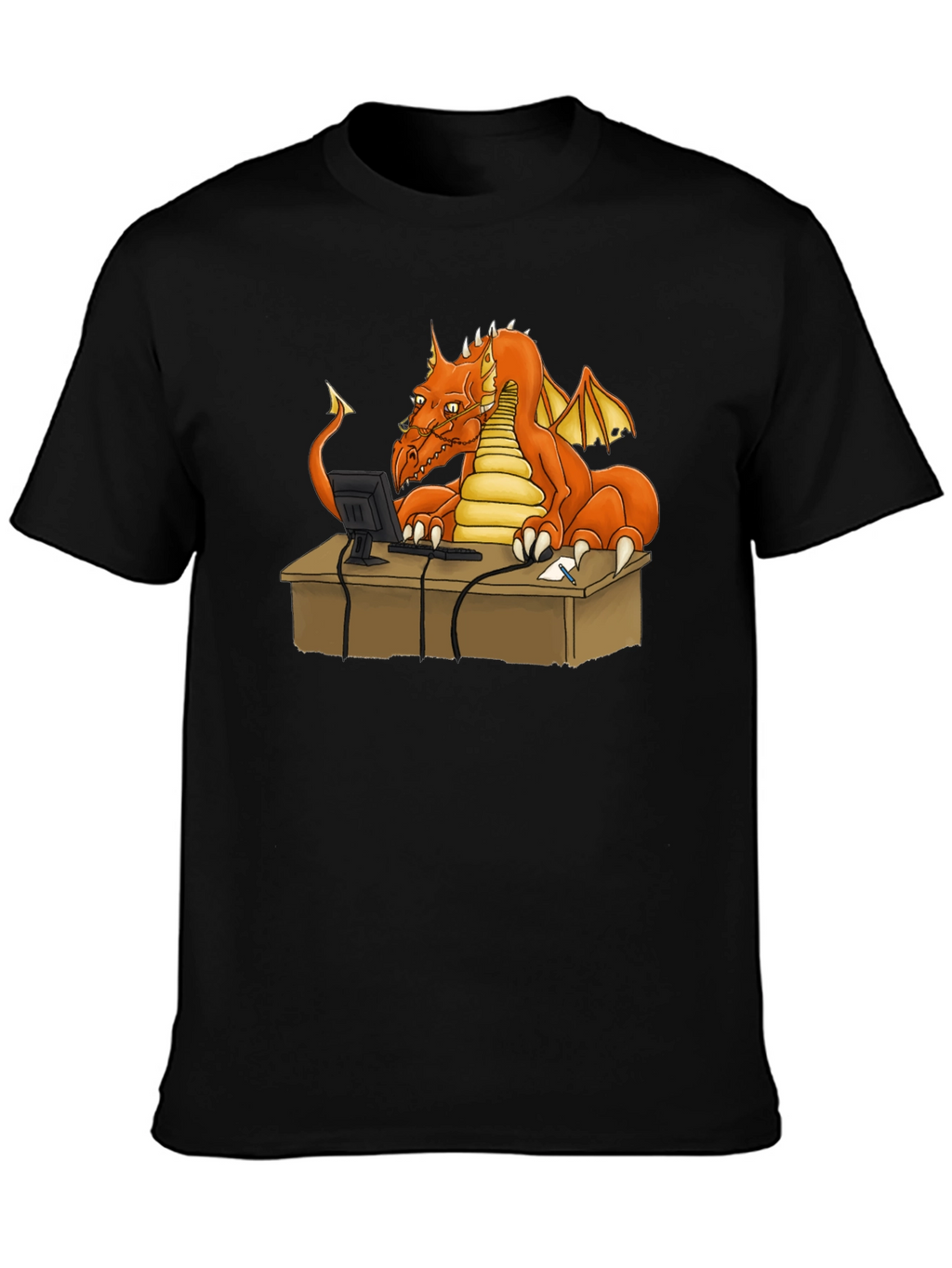 Dragon at Computer Graphic Tee - Black