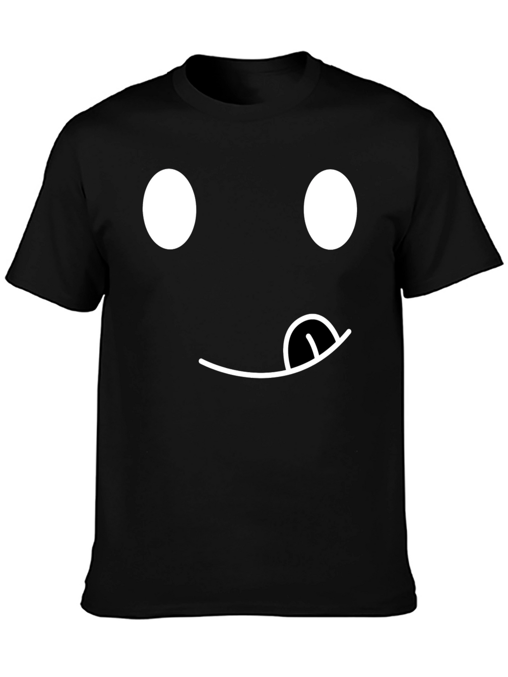 Funny Emoji Face T-Shirt - Black