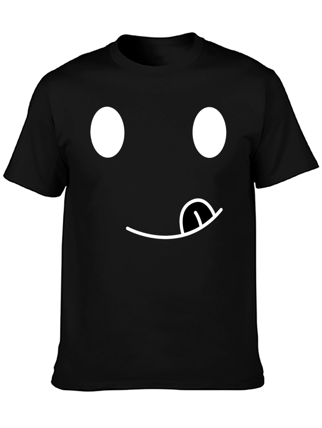 Funny Emoji Face T-Shirt - Black